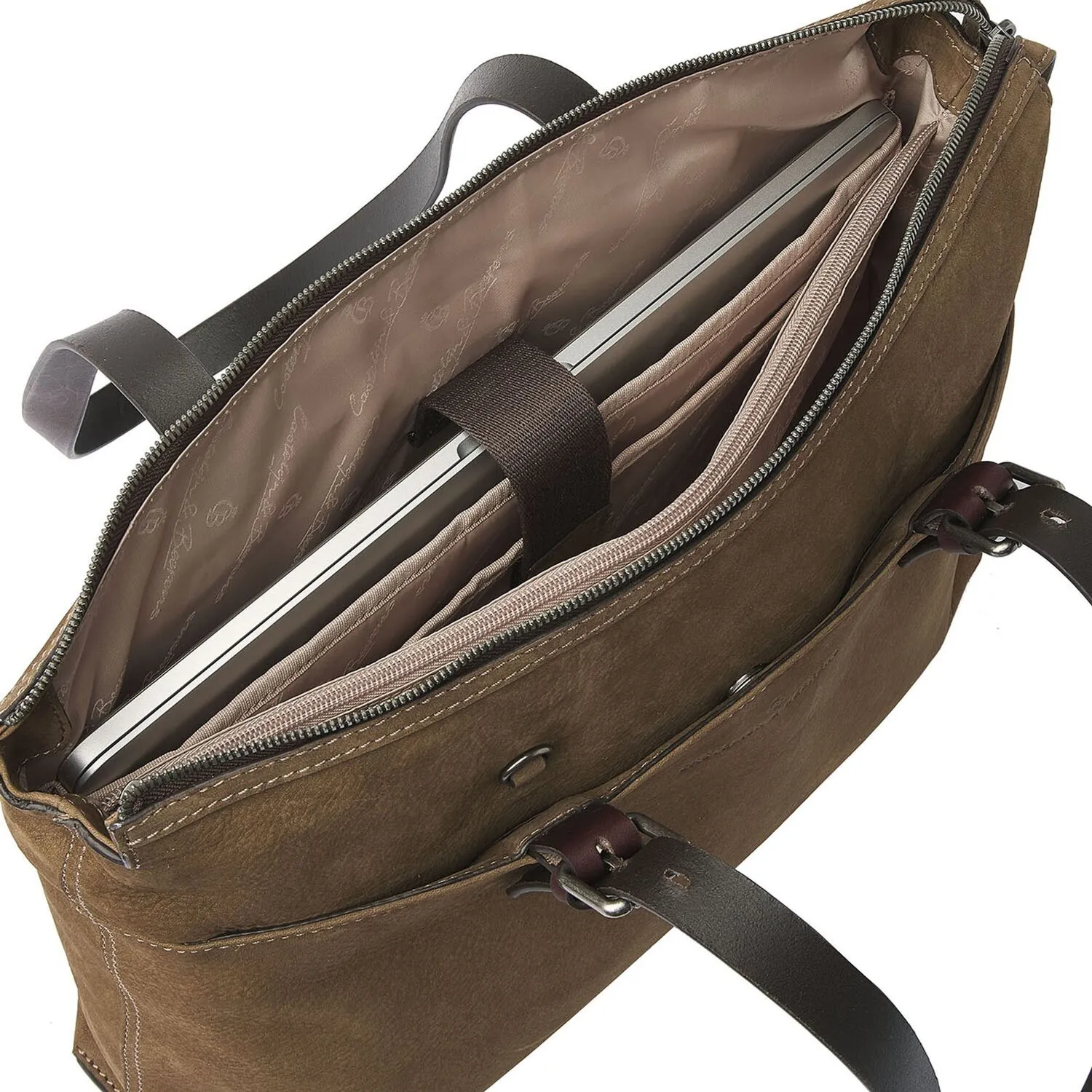 Castelijn & Beerens Nubuck Borsa a tracolla Pelle 40 cm Scomparto per laptop