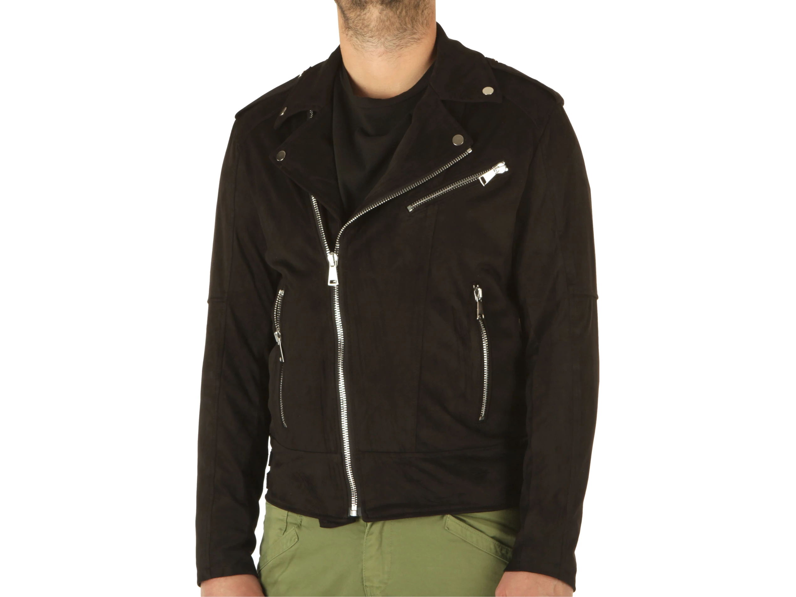 Chiodo Ecopelle Camoscio Nero