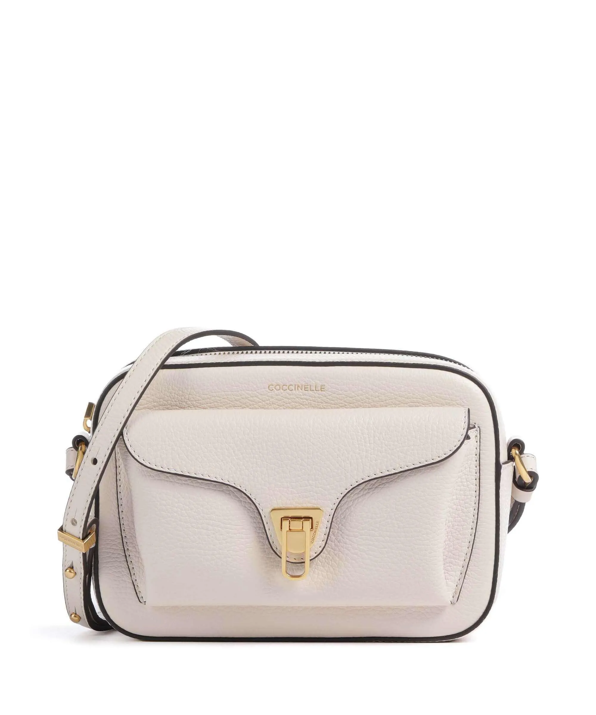  Coccinelle Beat Soft Borsa a tracolla pelle di vacchetta grana avorio  