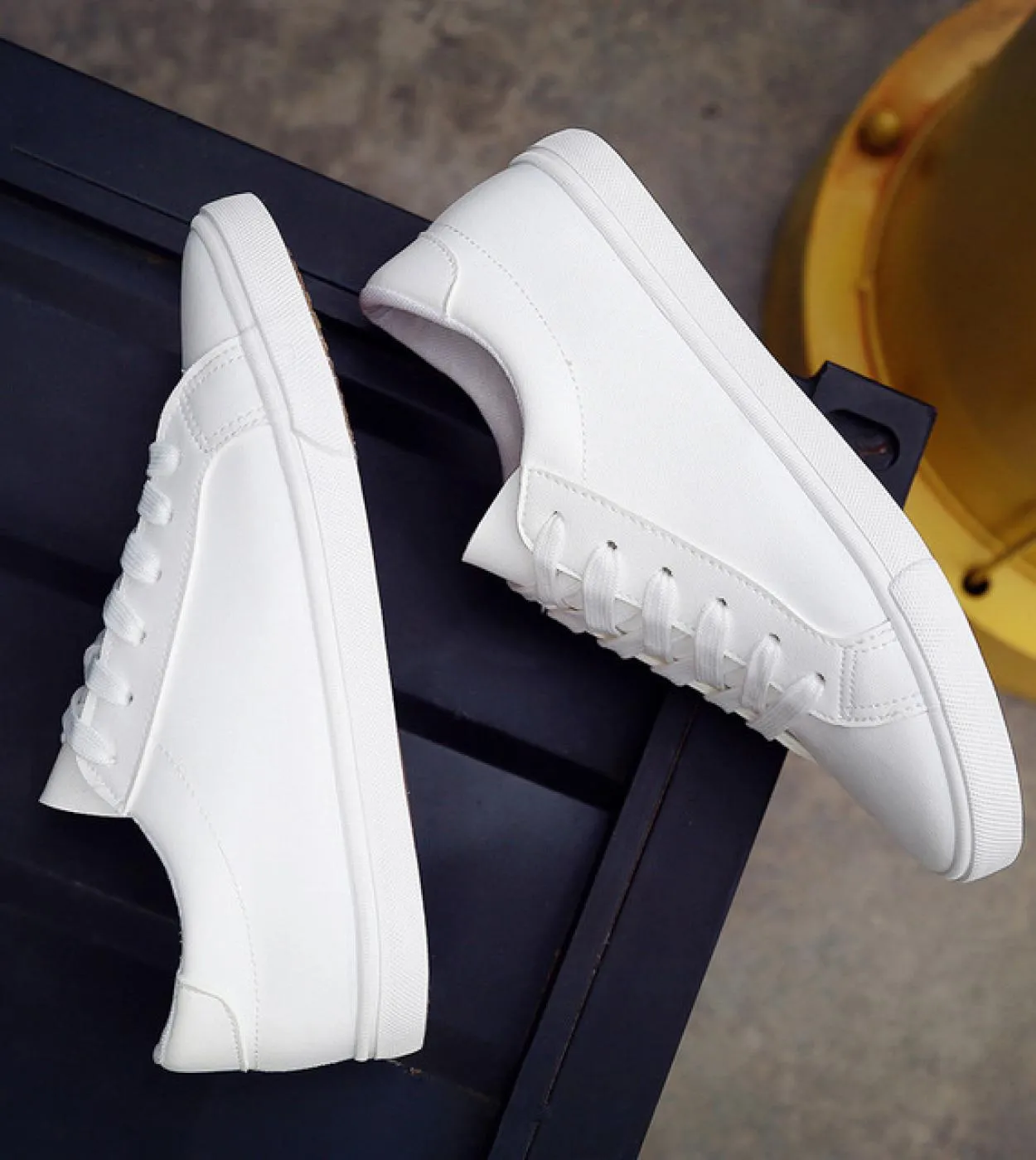 Comemore 2022 Spring Autumn Lace Up Tennis Shoes Flat Leather Female Elegant White Casual Shoe Woman Casual White Sneake