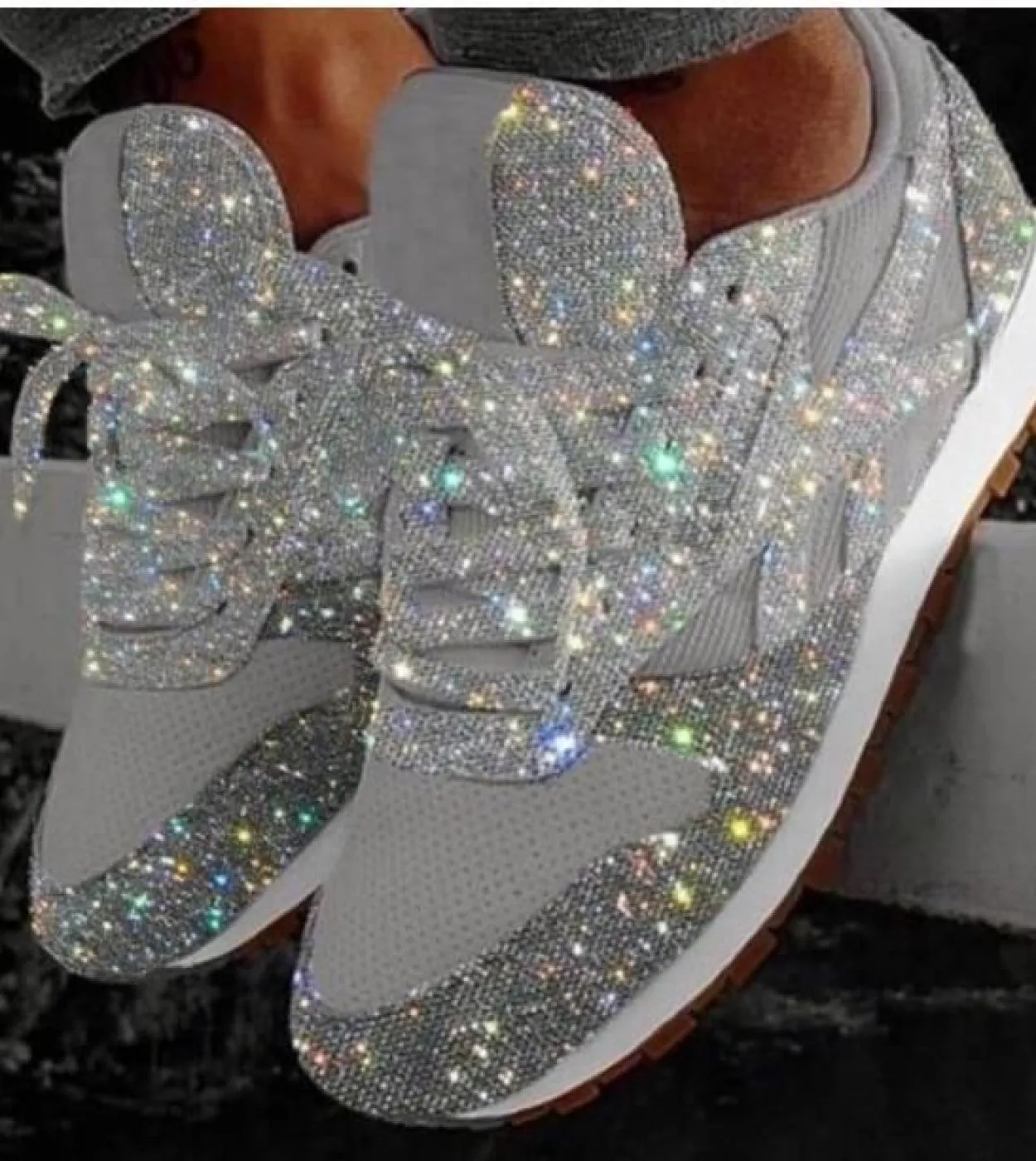 Comemore Fashion Flat Womens Sport Running Tennis Shoes Woman Summer Autumn 2022 Female Casual Sneakers Shiny Bling Tra
