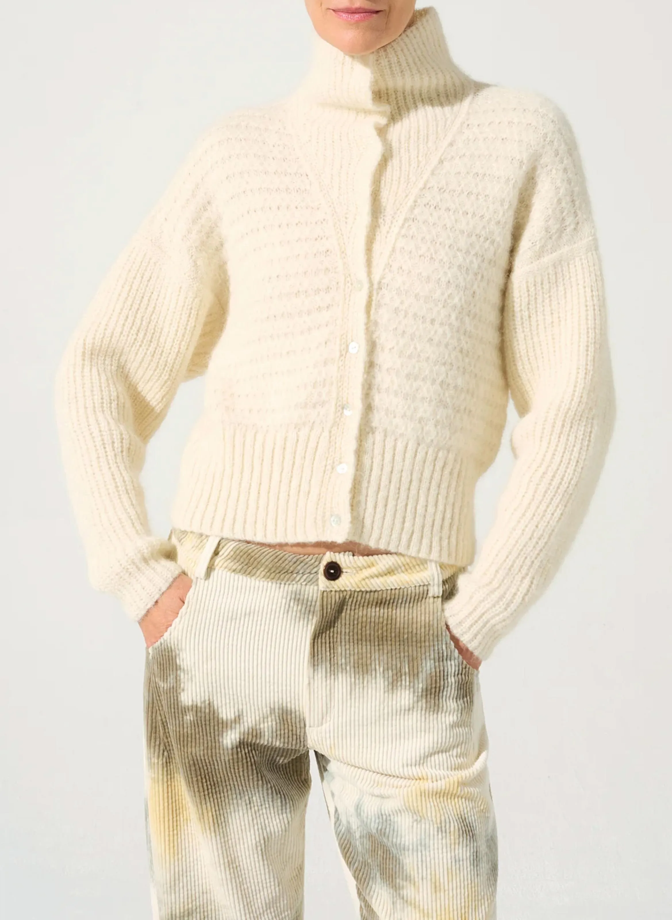  COTELAC   Gilet con collo alto in misto alpaca e cotone | Verde