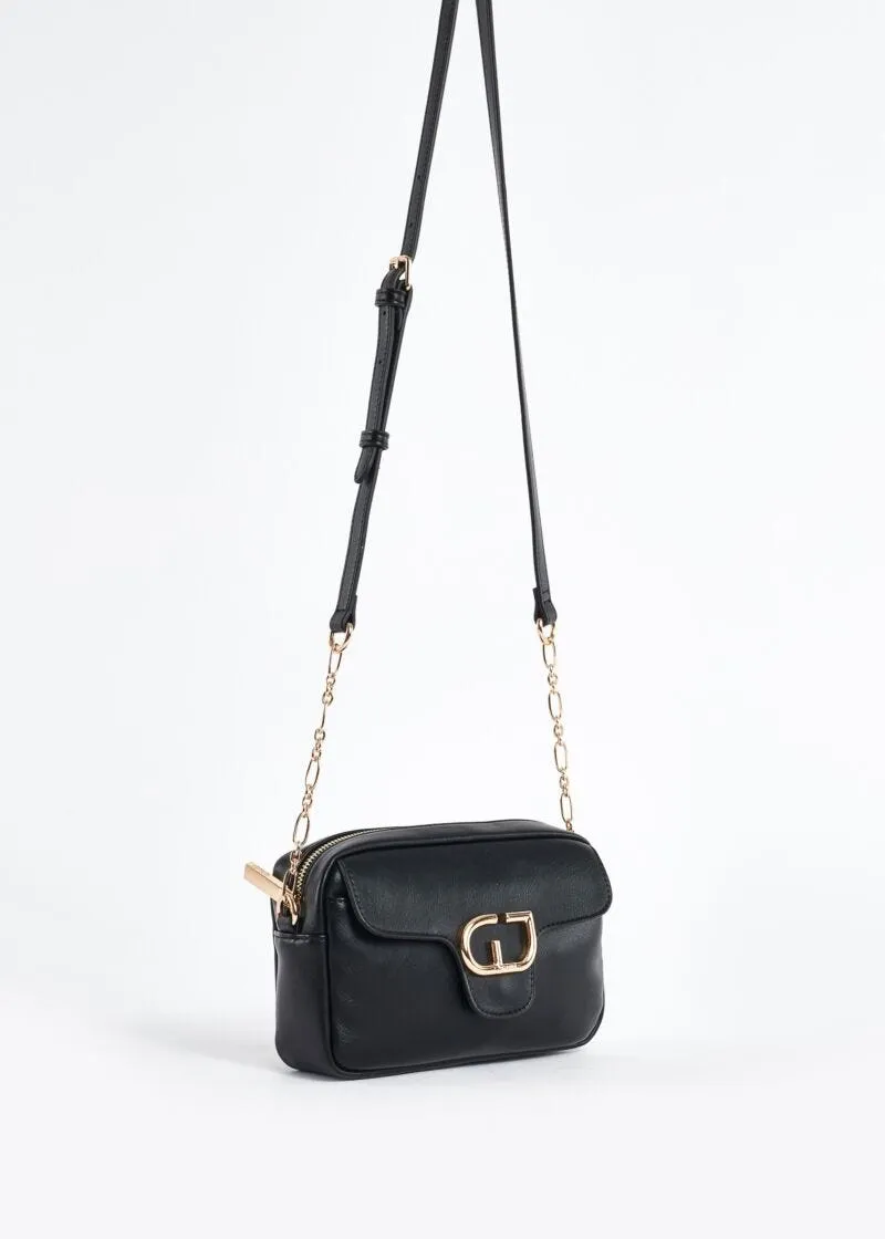 Crossbody in similpelle con logo