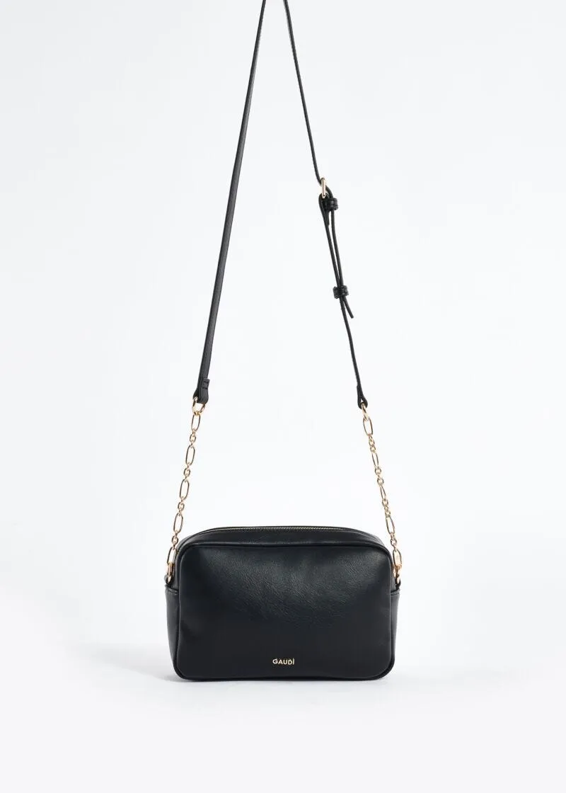 Crossbody in similpelle con logo
