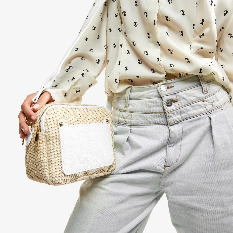 Crossbody Rafia e Pelle