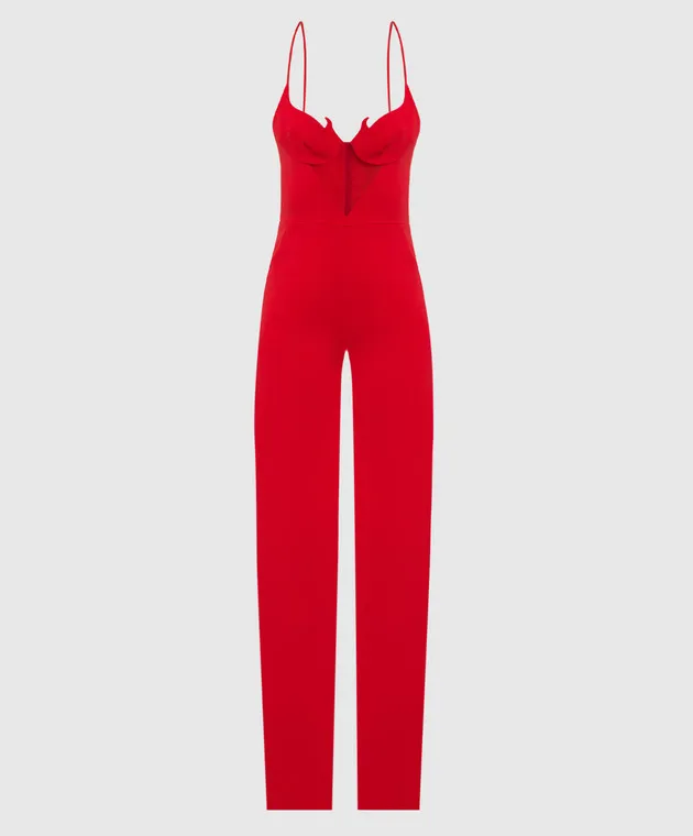 David Koma Tuta rossa con strass PF22DK19JS