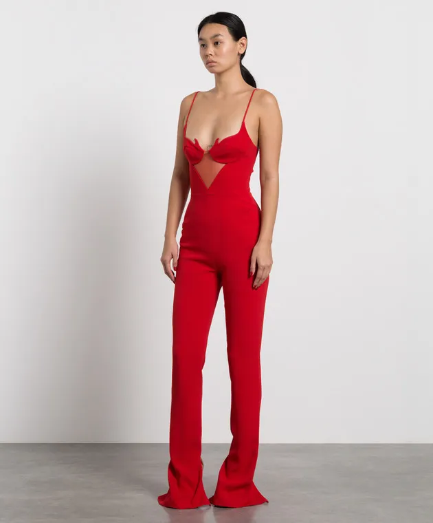 David Koma Tuta rossa con strass PF22DK19JS