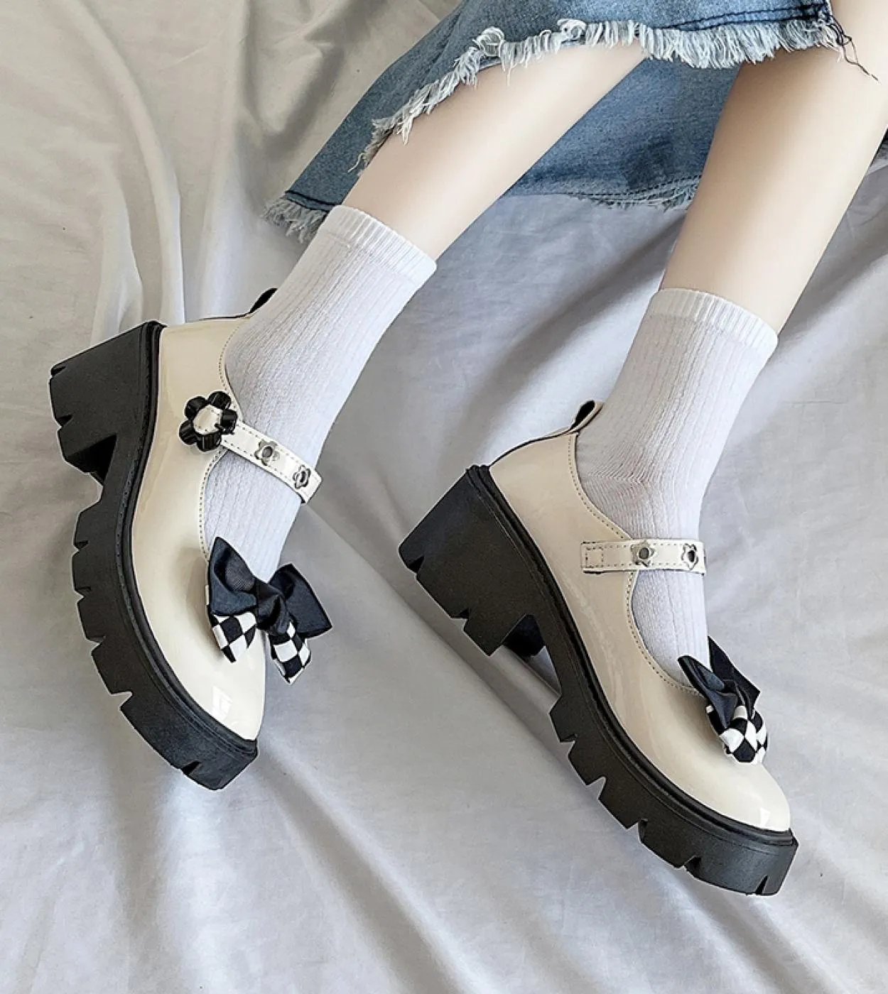 Design del marchio Dolce stile Lolita Cosplay gotico Nero Rosa Zeppe accoglienti Mary Jane Scarpe con tacco alto Scarpe con plat