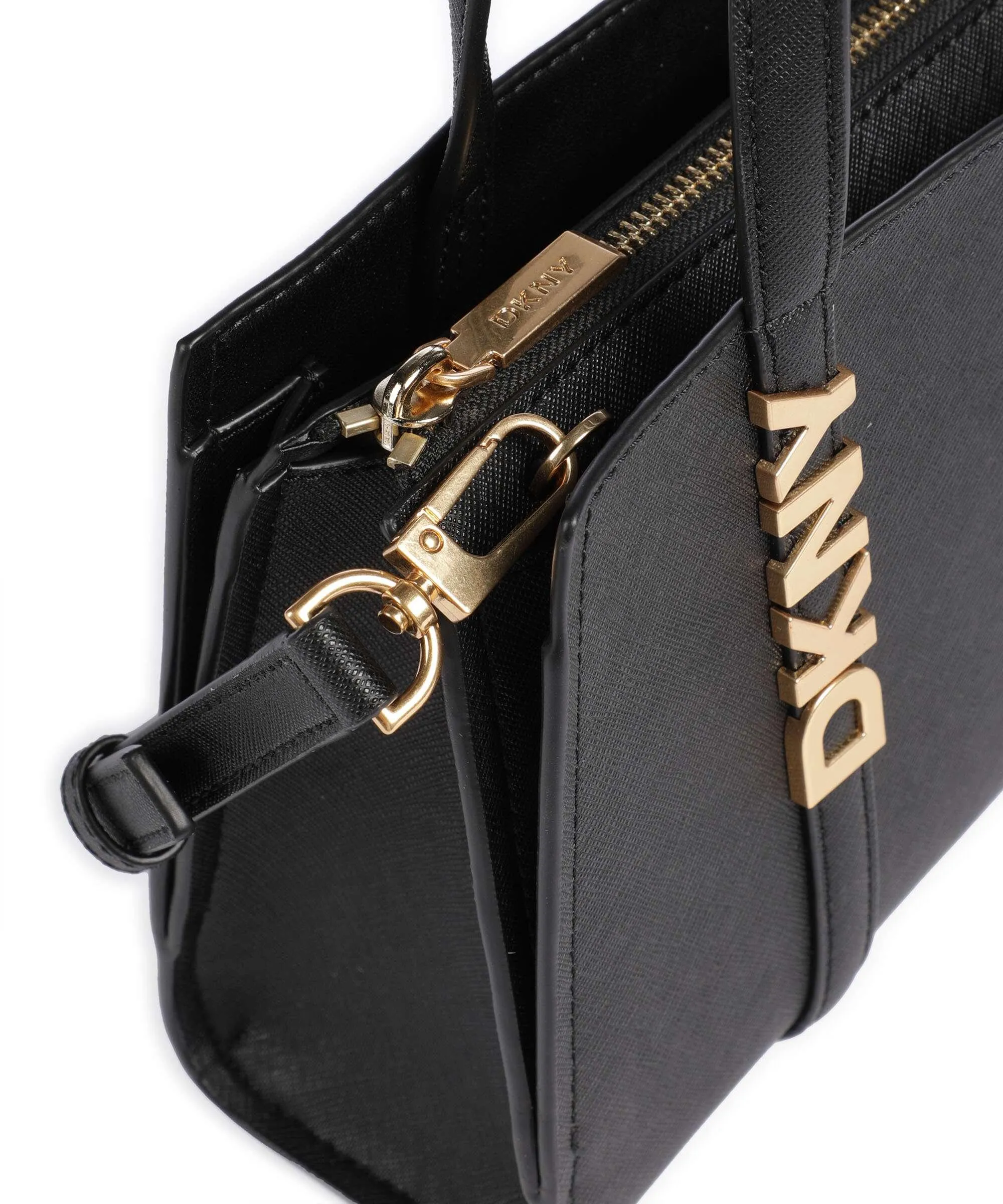  DKNY Avril Borsa a mano pelle di vacchetta finemente grana nero  