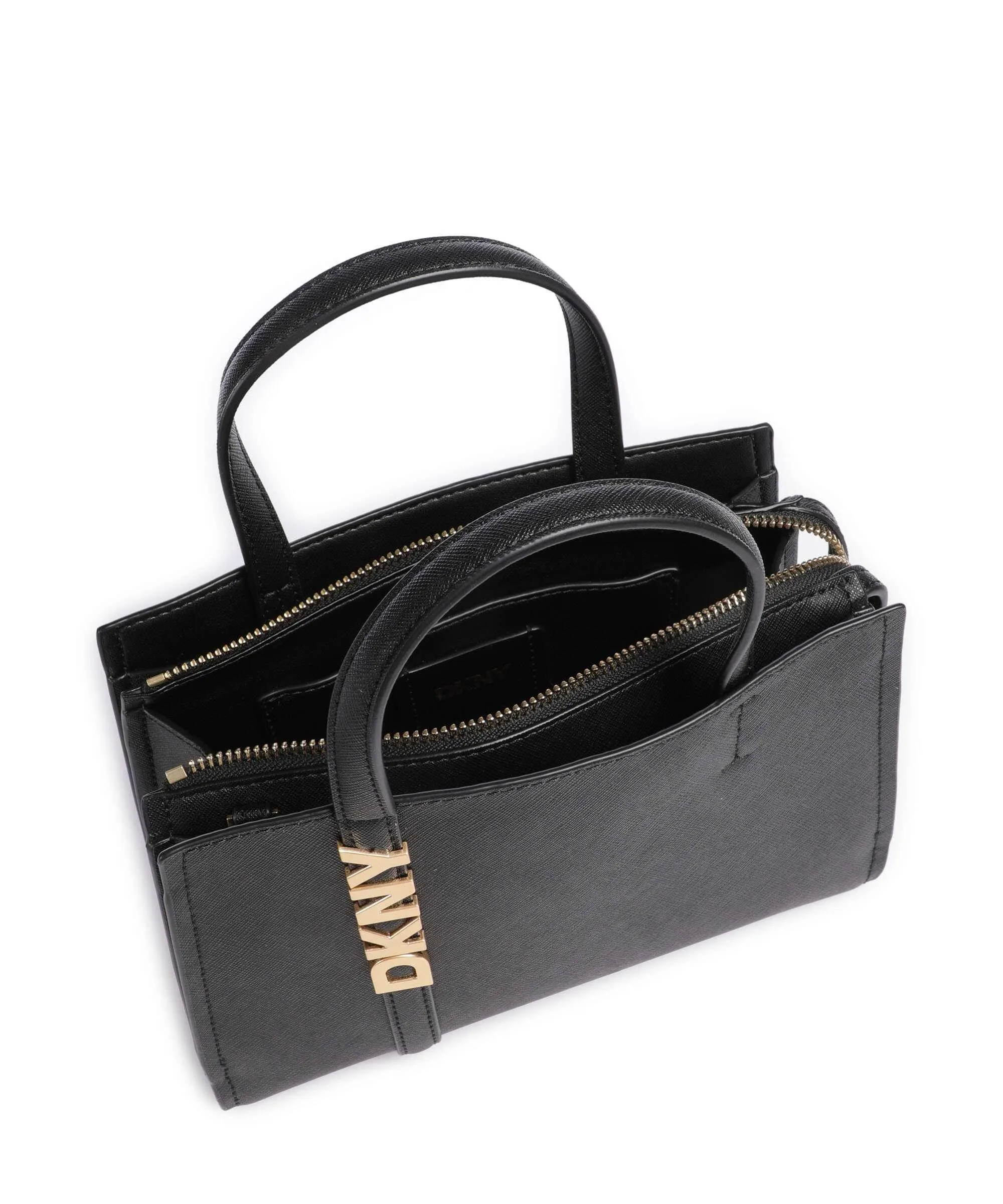  DKNY Avril Borsa a mano pelle di vacchetta finemente grana nero  