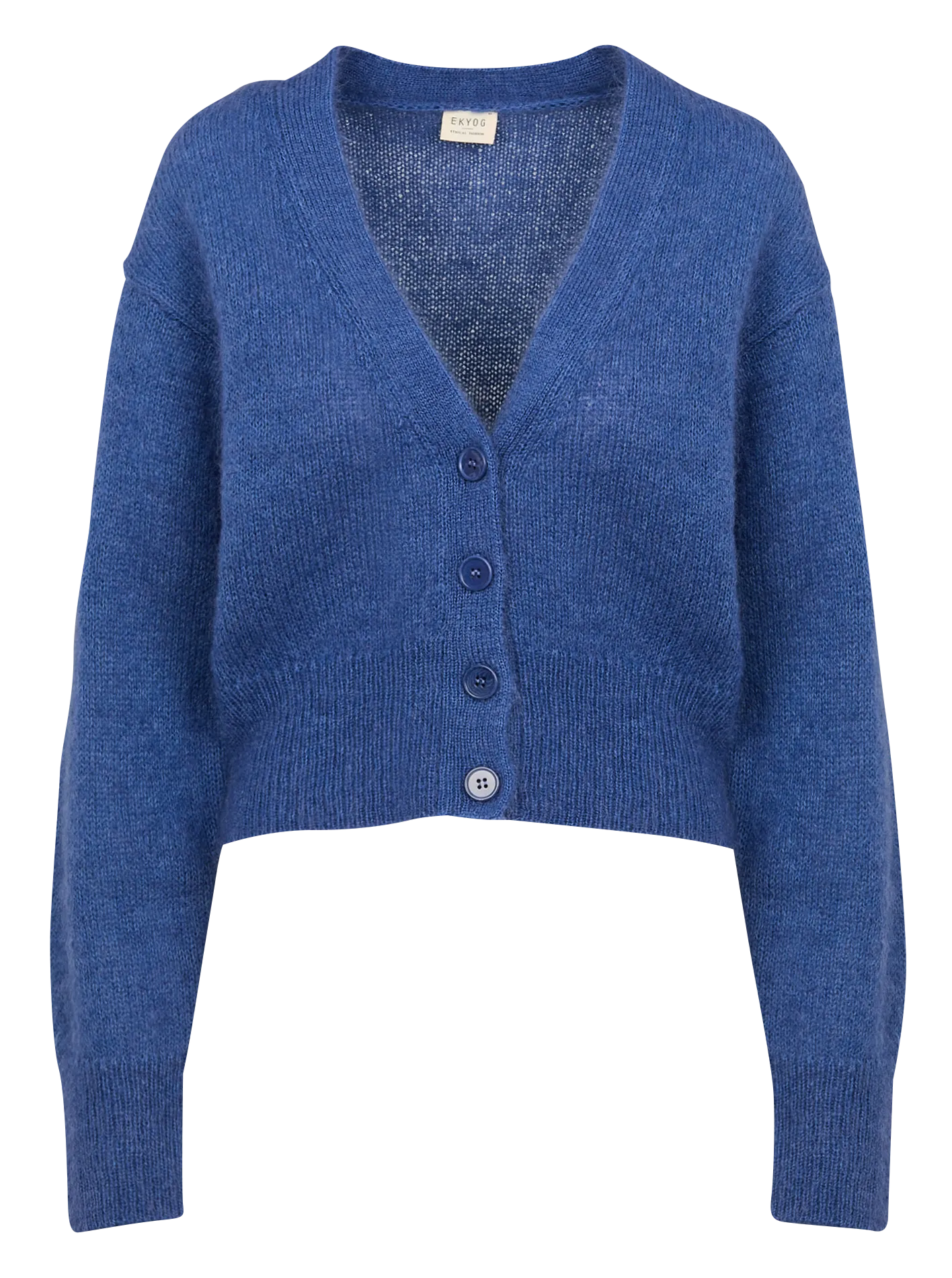  EKYOG   CALA - Gilet diritto scollo a V in lana e seta | Jeans stone-washed
