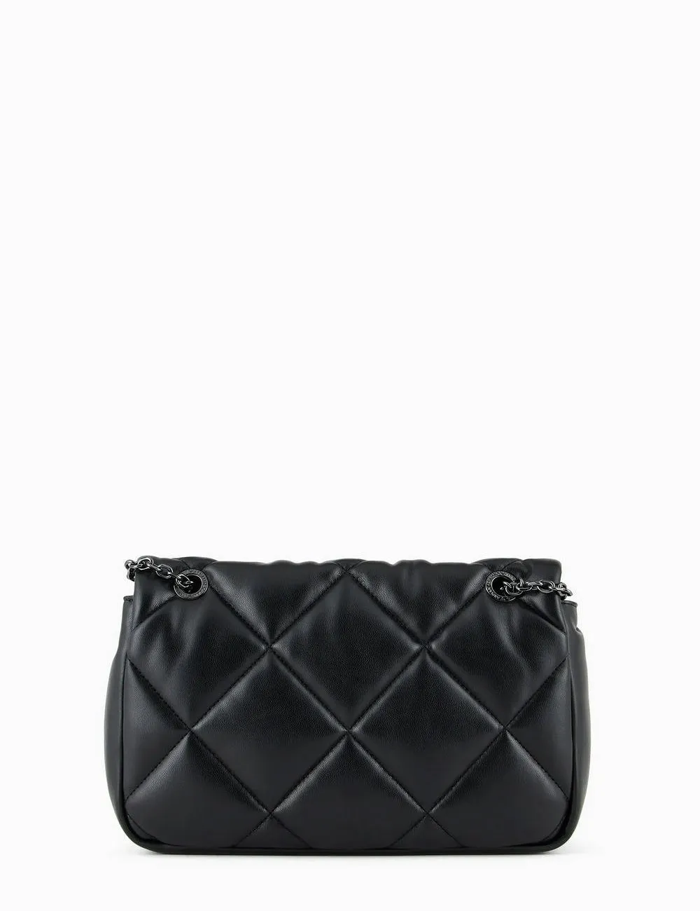 Emporio Armani     Borsa a tracolla con patta effetto nappa matelassé nera