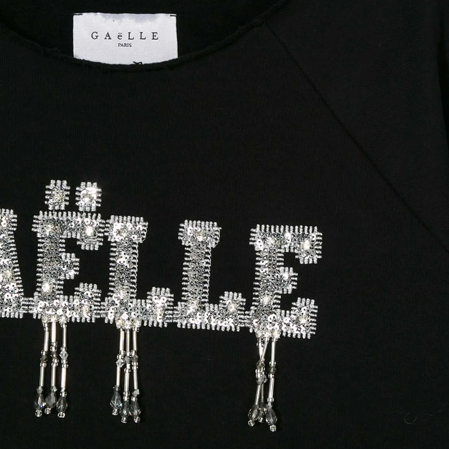 Felpa Girl Nera Strass