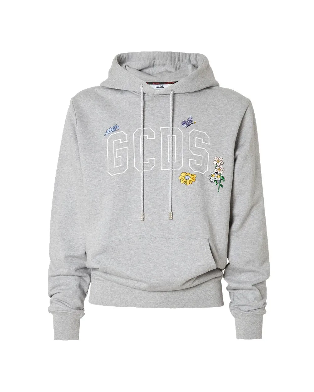 FELPA GRIGIA OVERSIZE IN COTONE CON CAPPUCCIO