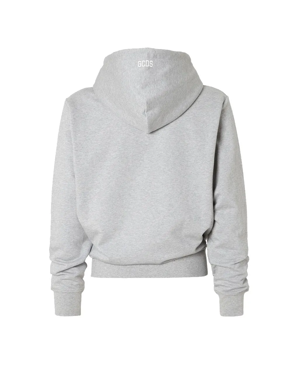 FELPA GRIGIA OVERSIZE IN COTONE CON CAPPUCCIO