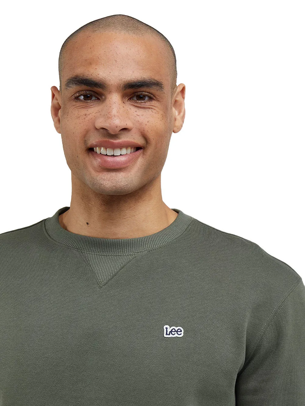 Felpa Uomo verde con logo ricamato