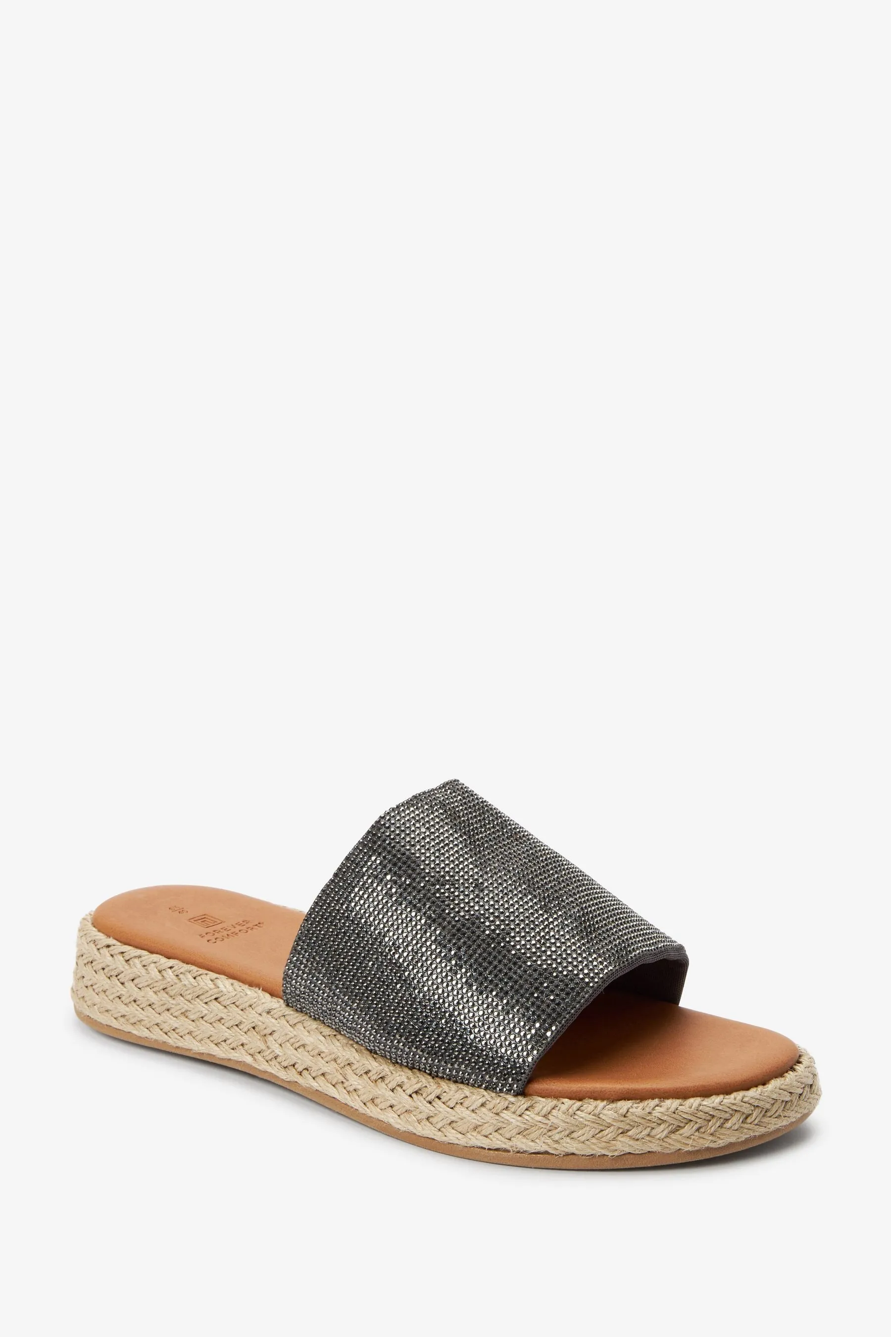 Forever Comfort® - Sandali con plateau con pietre