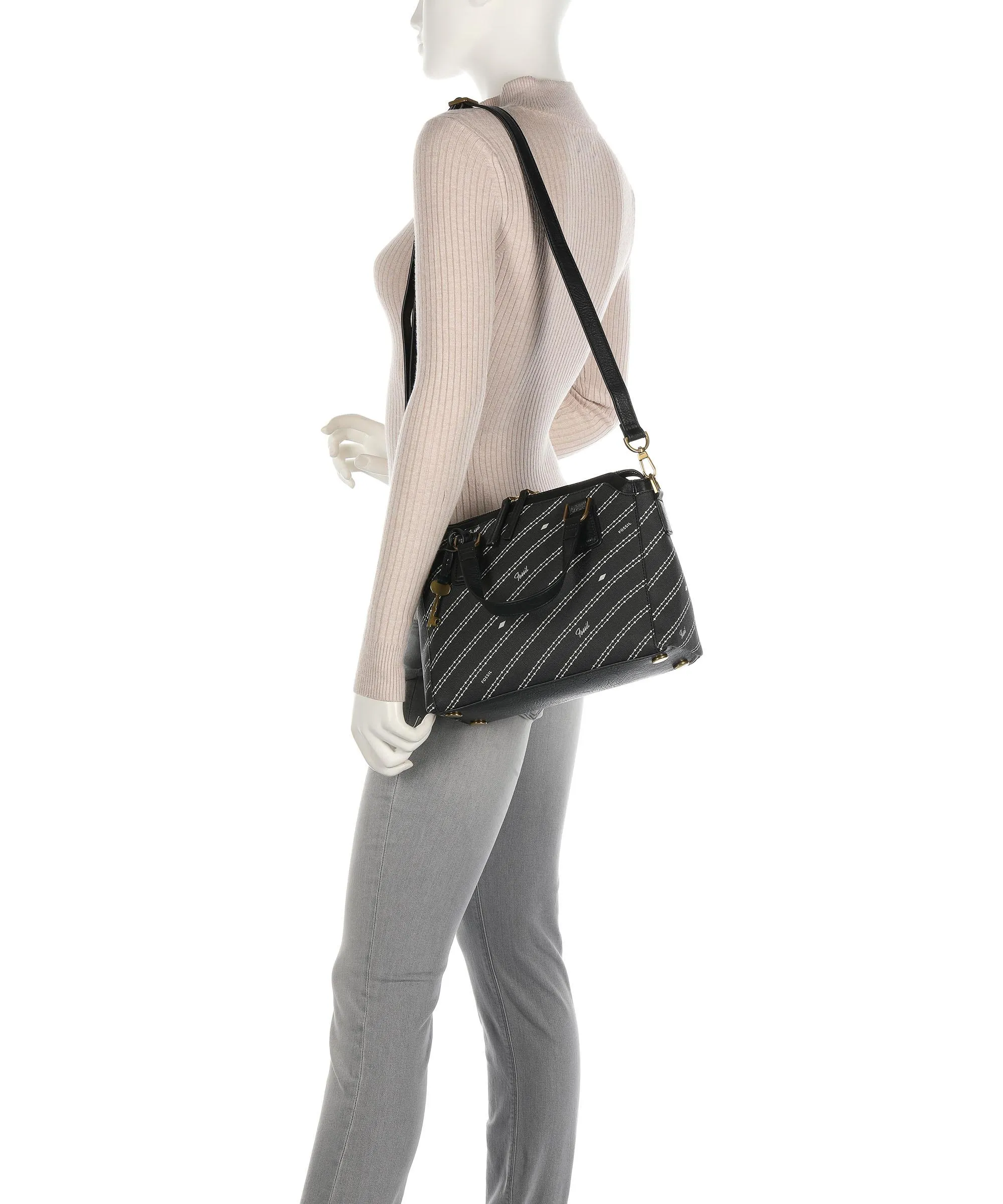  Fossil Jacqueline Borsa a mano pelle sintetica nero  