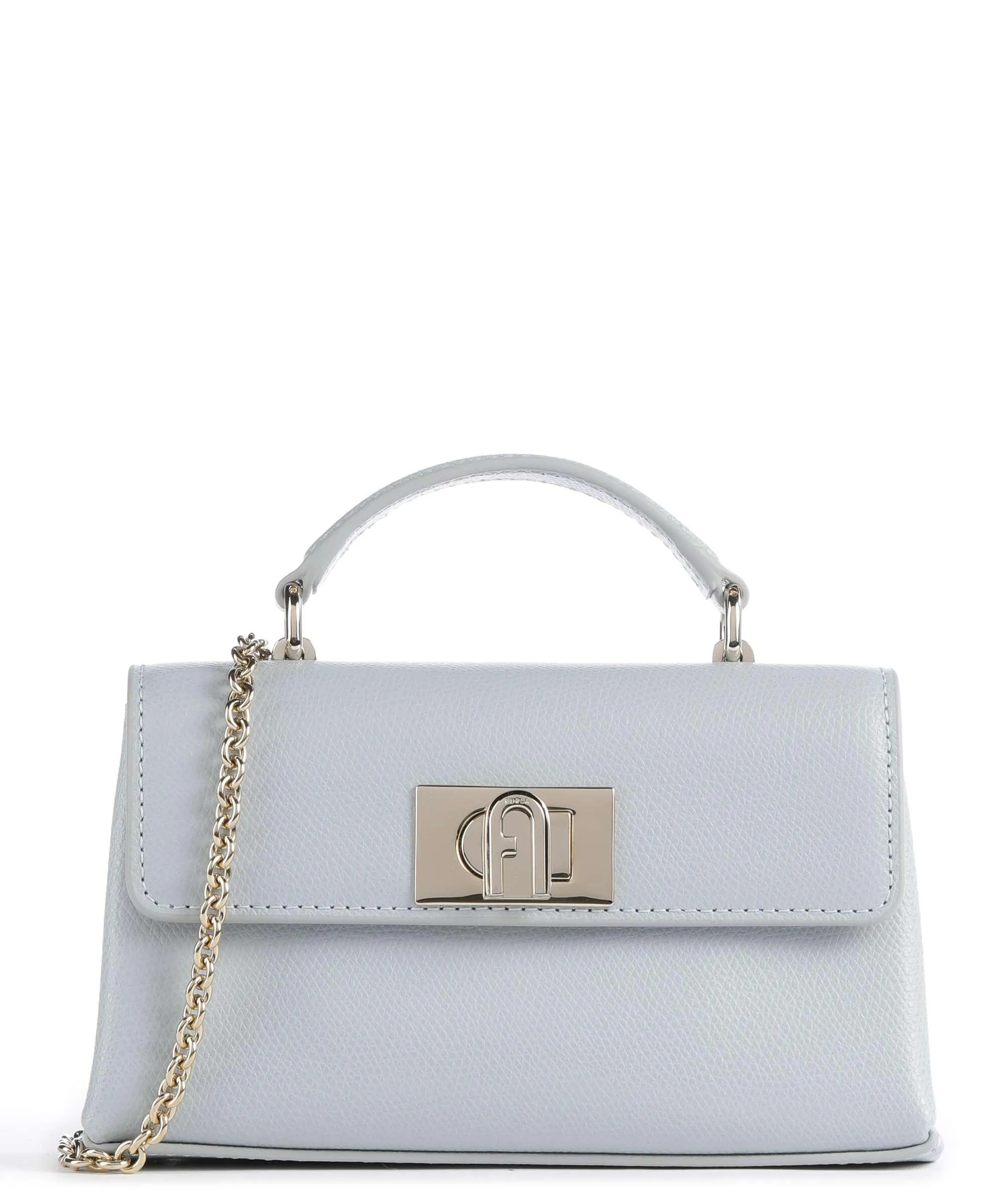  Furla 1927 Mini Borsa a tracolla pelle granulata blu chiaro  
