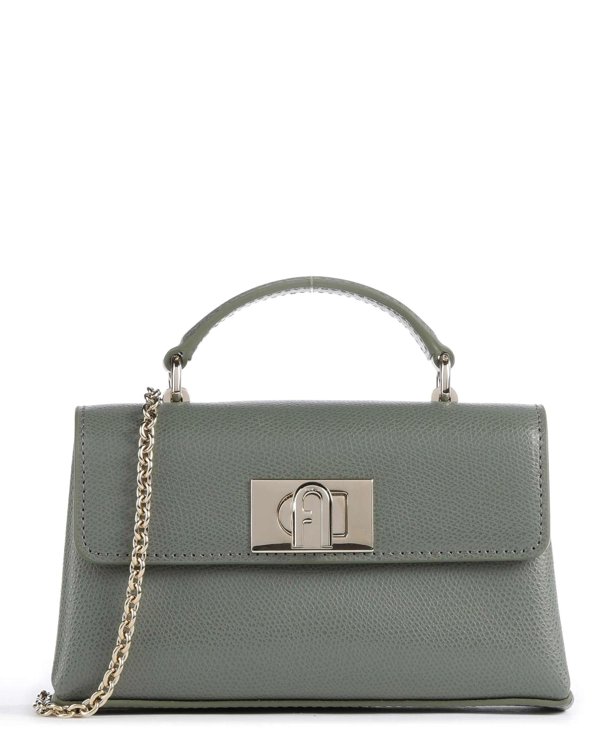  Furla 1927 Mini Borsa a tracolla pelle granulata verde scuro  
