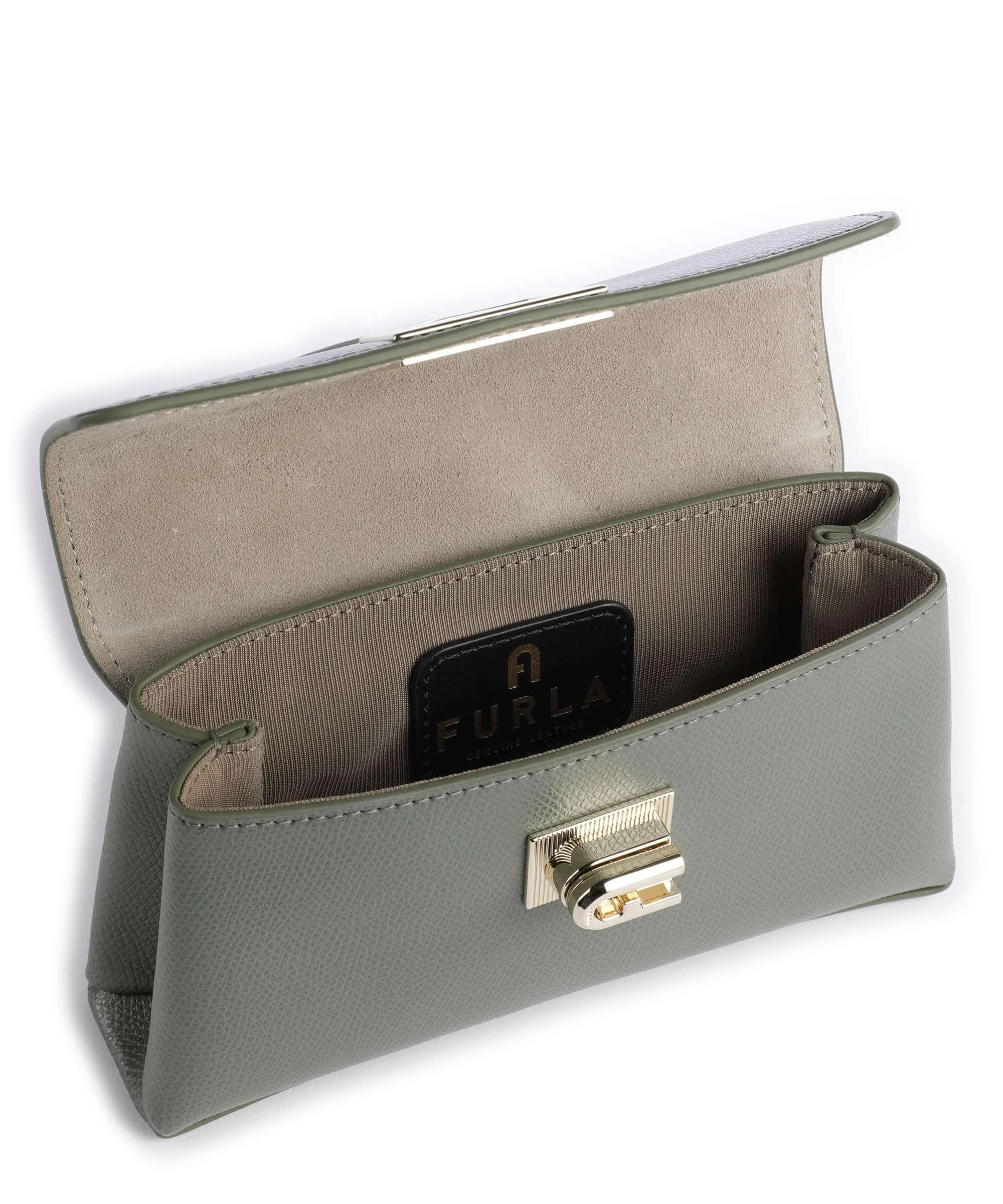  Furla 1927 Mini Borsa a tracolla pelle granulata verde scuro  