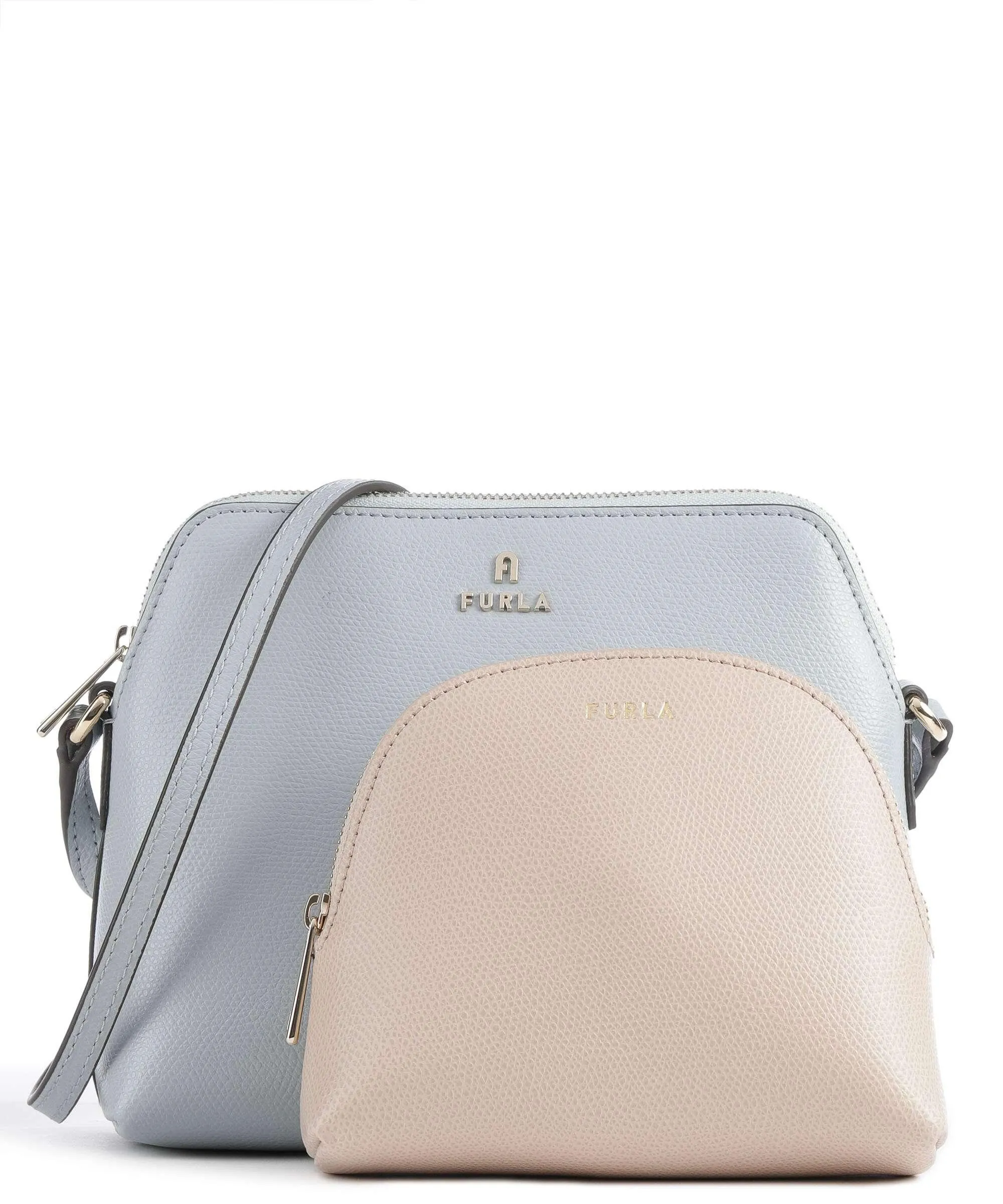  Furla Camelia Set Borsa a tracolla pelle granulata blu chiaro  