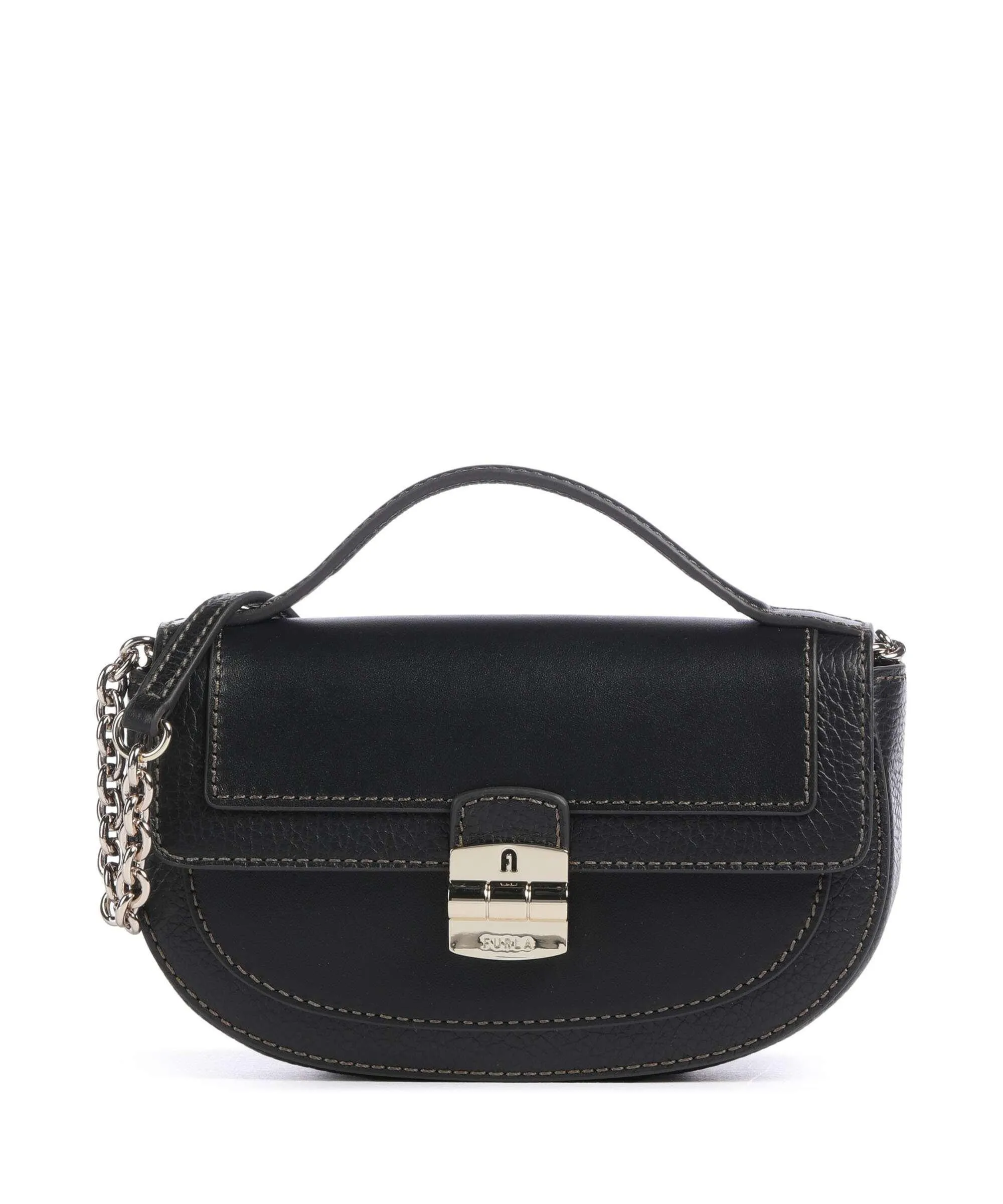  Furla Club 2 Mini Borsa a tracolla pelle granulata nero  
