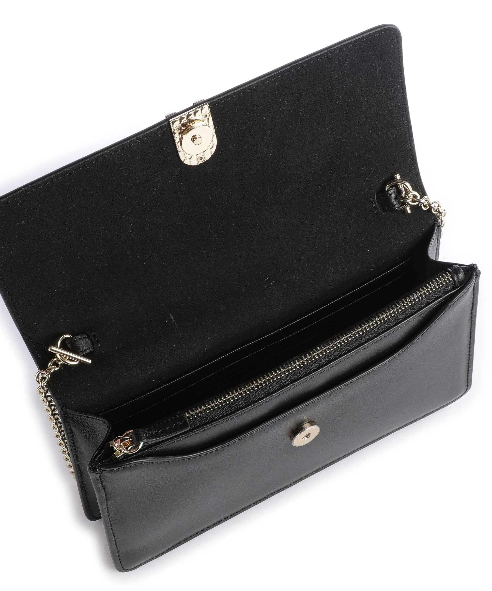  Furla Diamante Mini Borsa a tracolla pelle liscia nero  