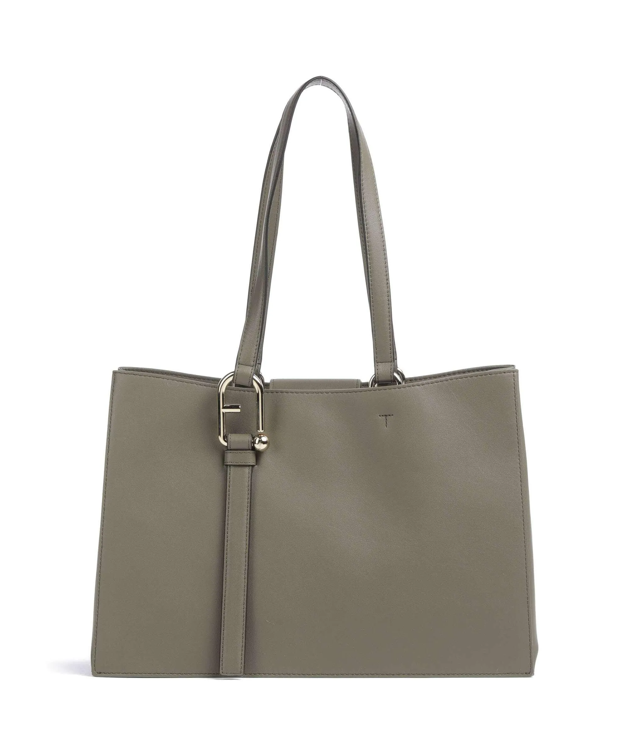  Furla Nuvola L Borsa shopper pelle a grana fine cachi  