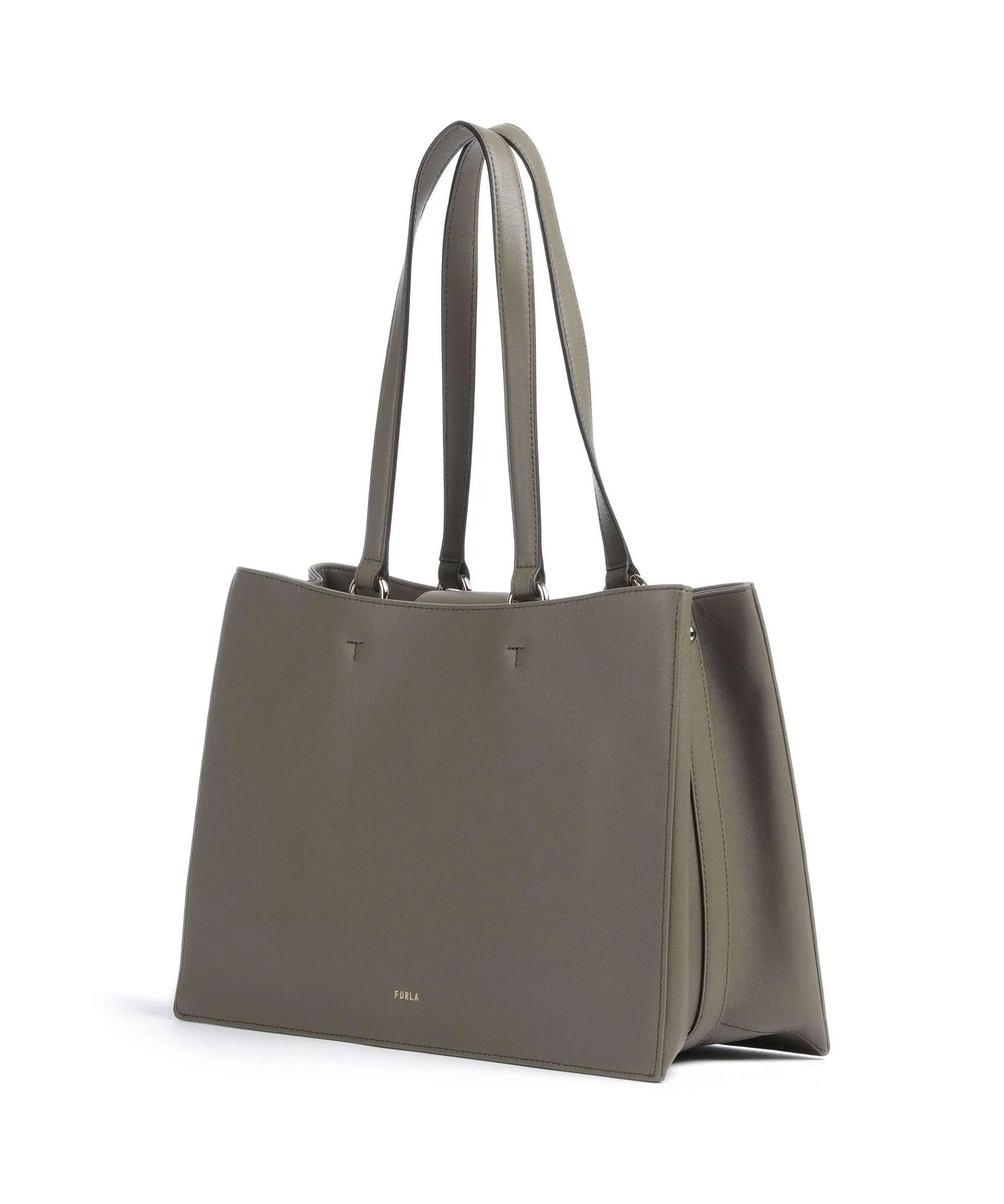  Furla Nuvola L Borsa shopper pelle a grana fine cachi  