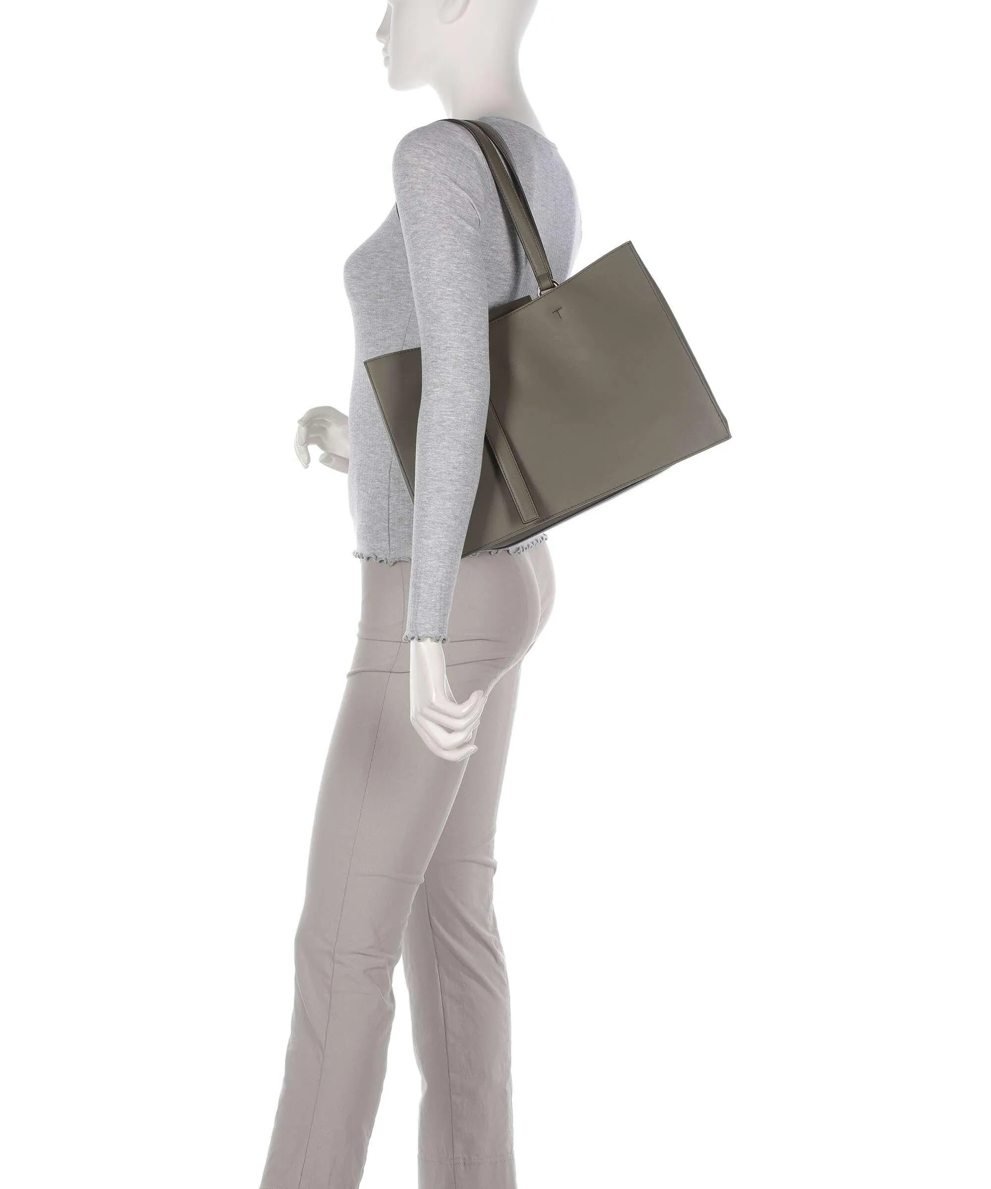  Furla Nuvola L Borsa shopper pelle a grana fine cachi  
