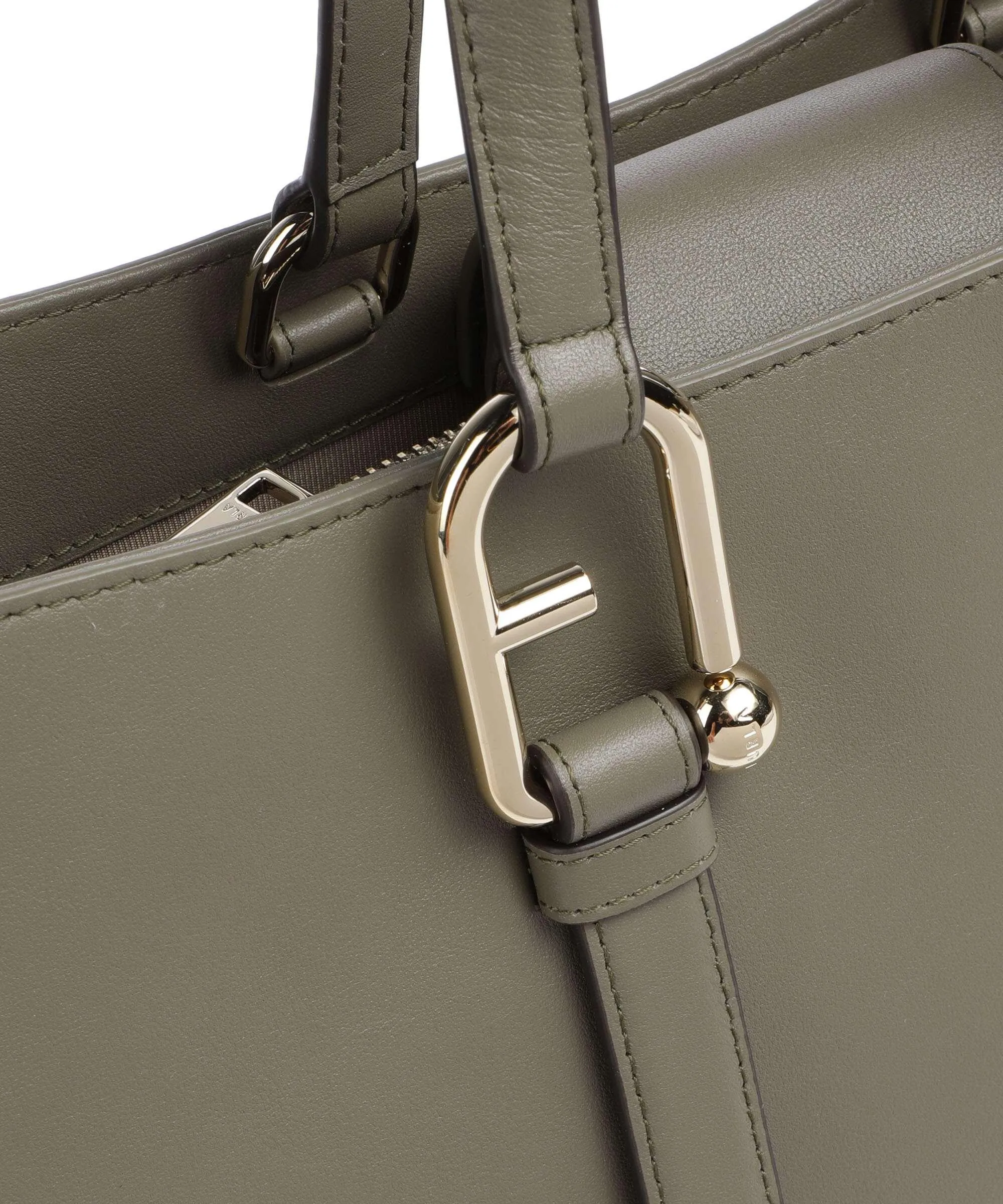  Furla Nuvola L Borsa shopper pelle a grana fine cachi  
