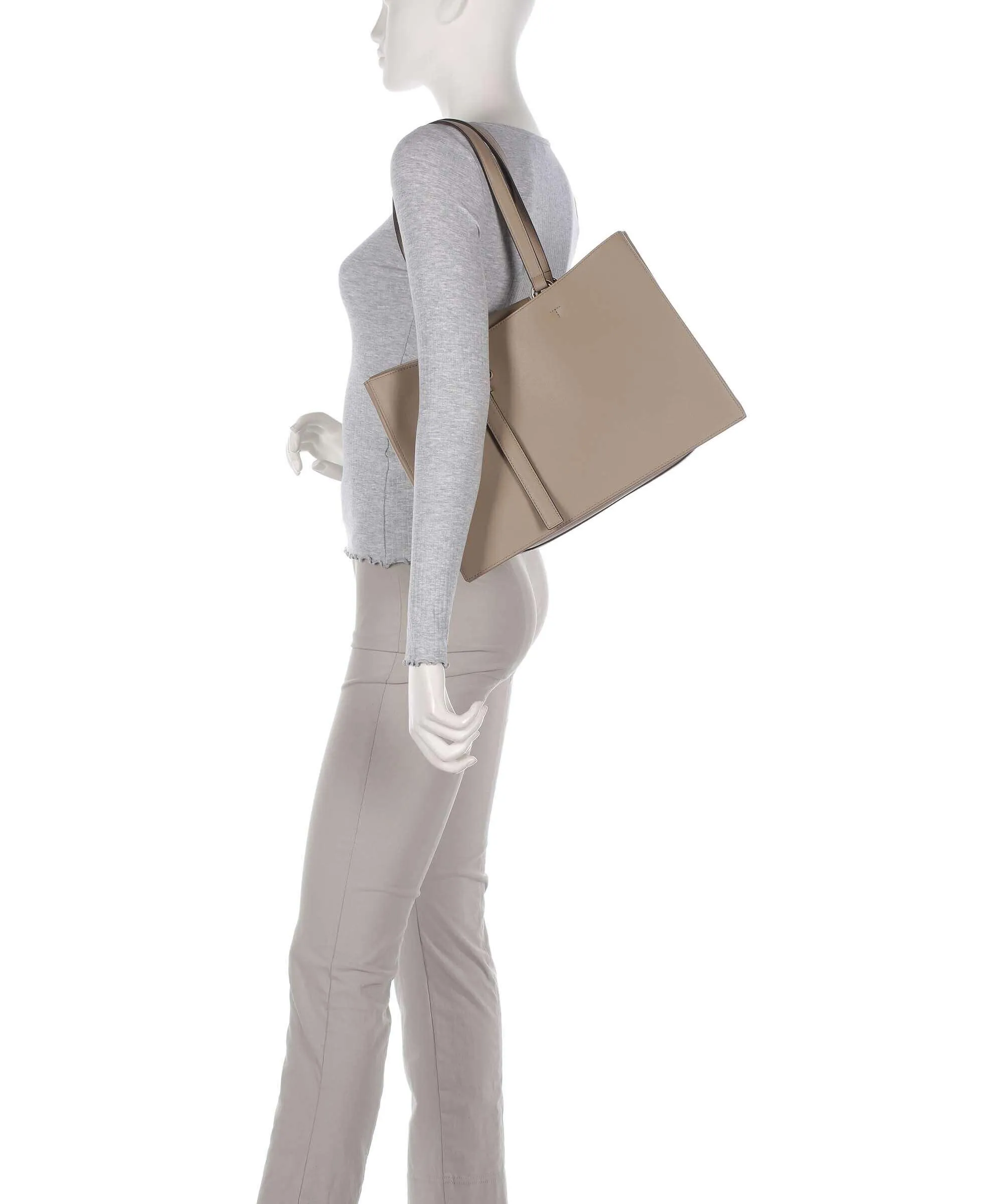  Furla Nuvola L Borsa shopper pelle a grana fine taupe  