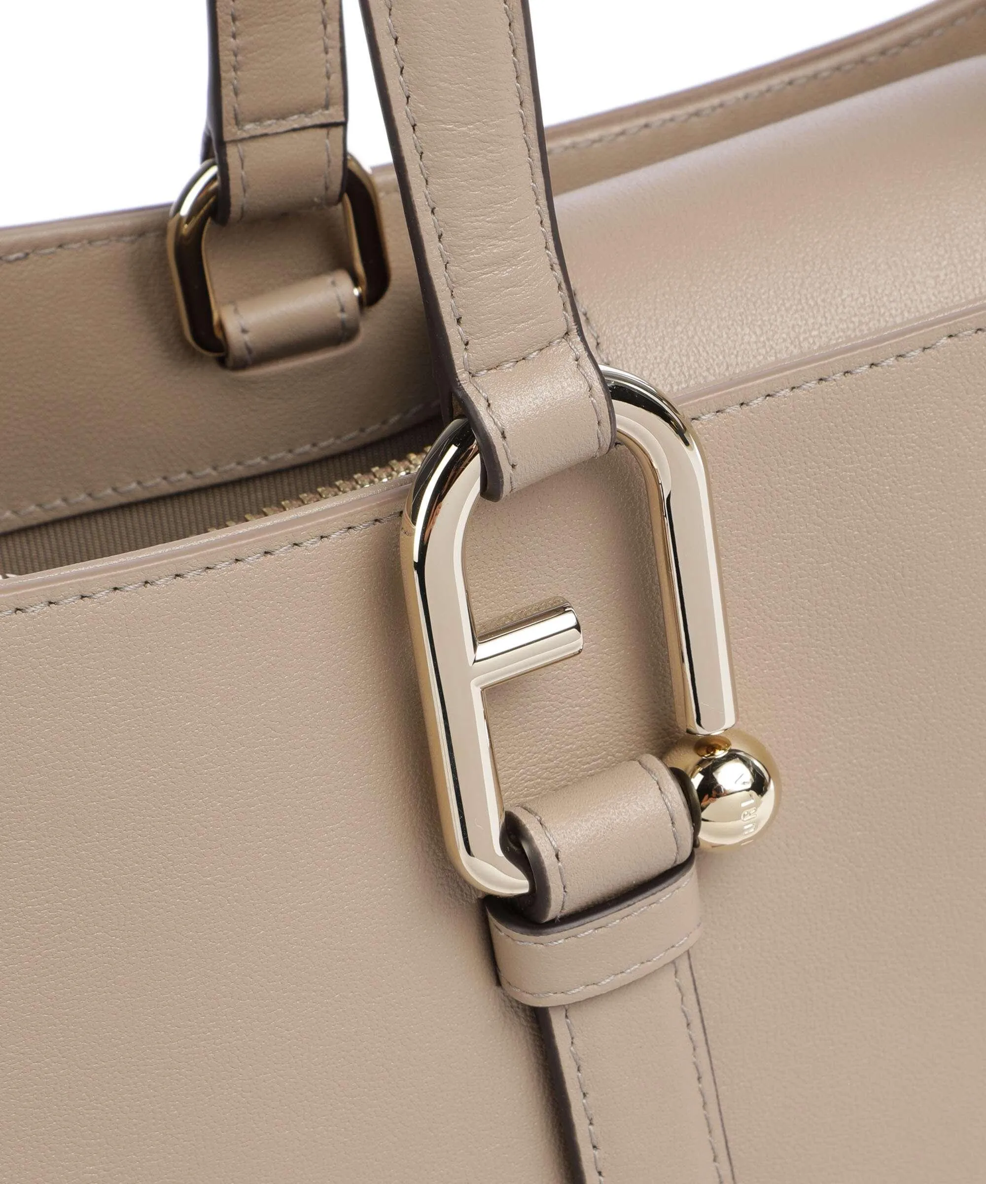 Furla Nuvola L Borsa shopper pelle a grana fine taupe  