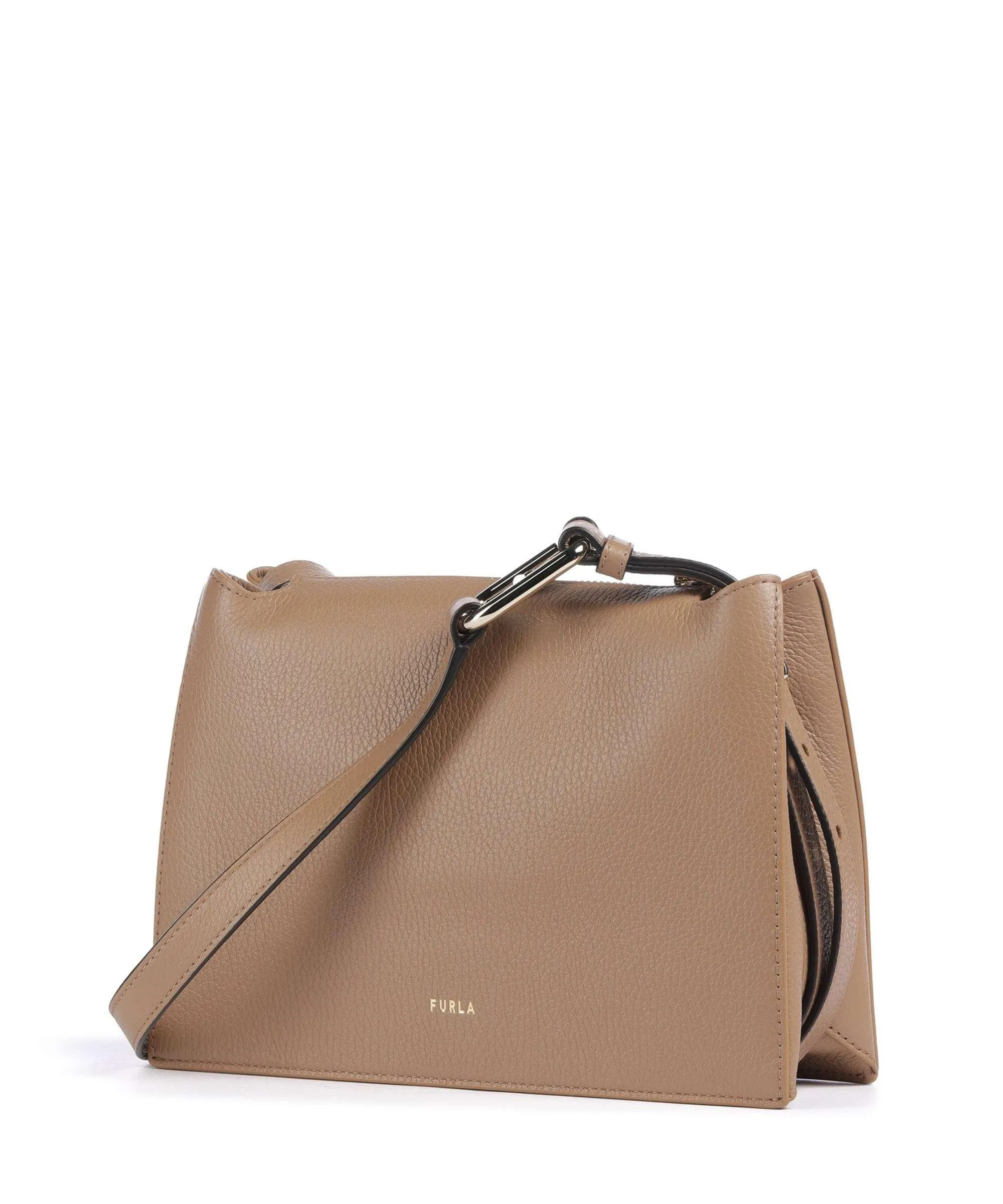  Furla Nuvola S Borsa a tracolla pelle granulata marrone chiaro  