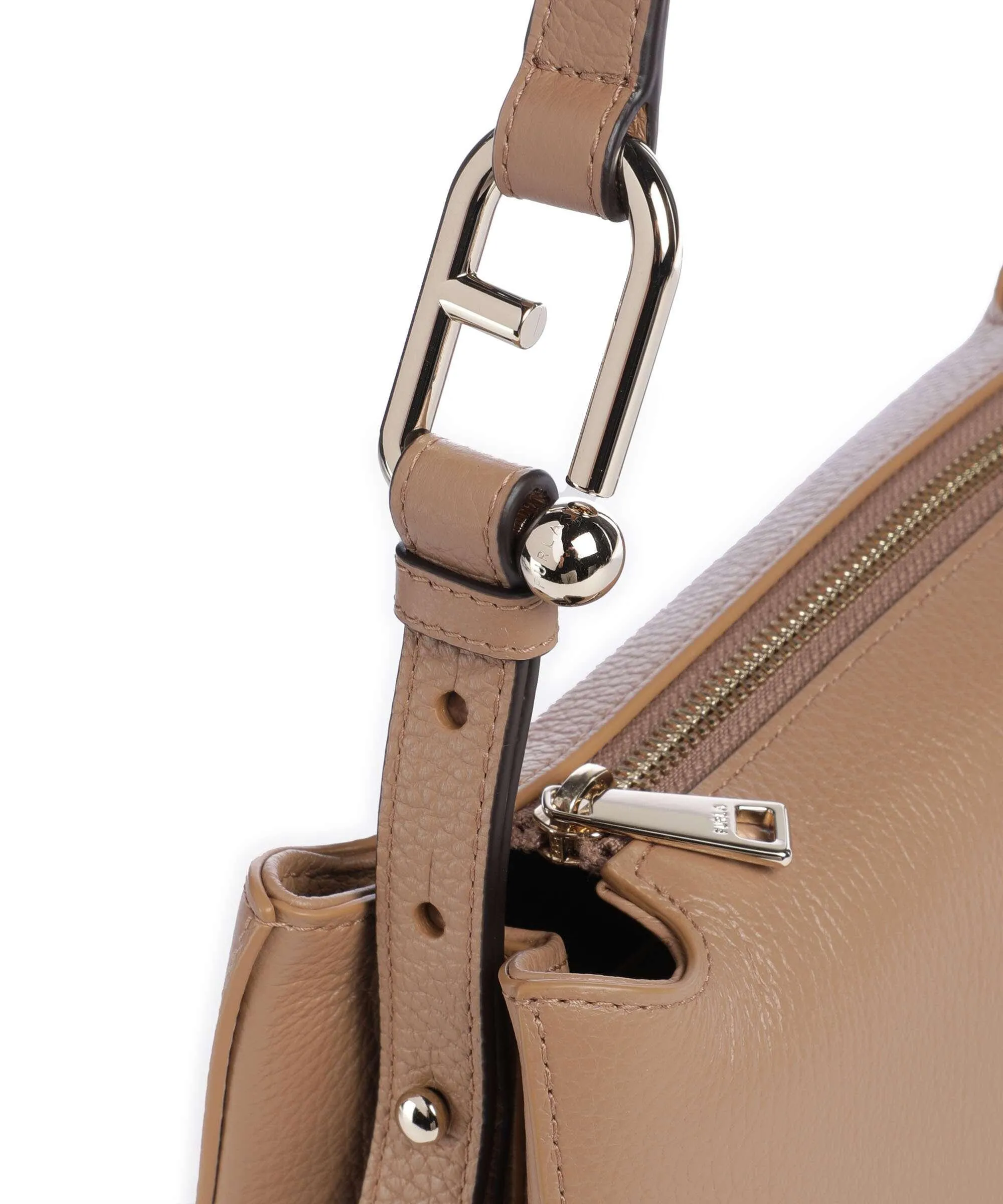  Furla Nuvola S Borsa a tracolla pelle granulata marrone chiaro  