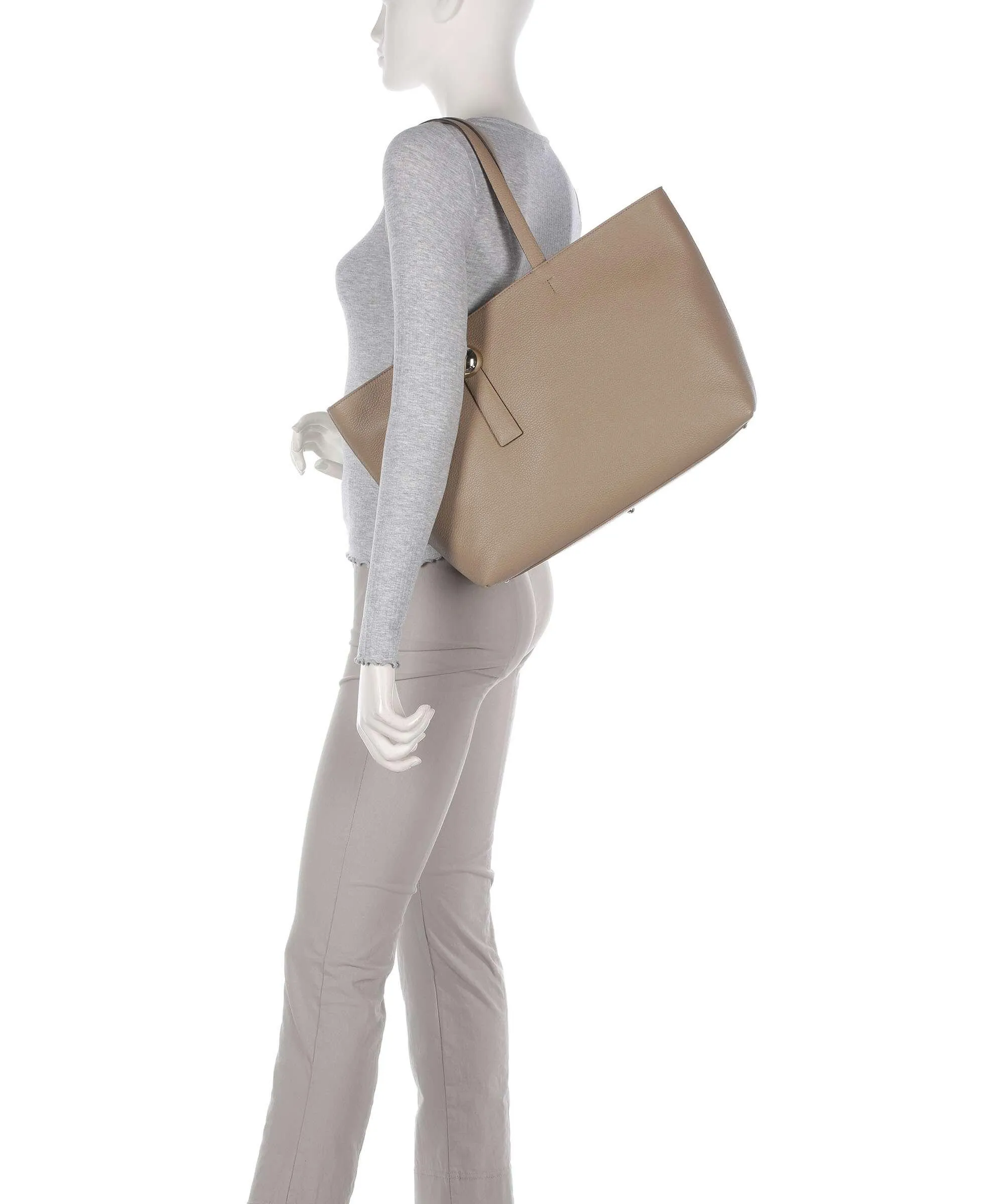  Furla Sfera L Borsa shopper pelle granulata taupe  