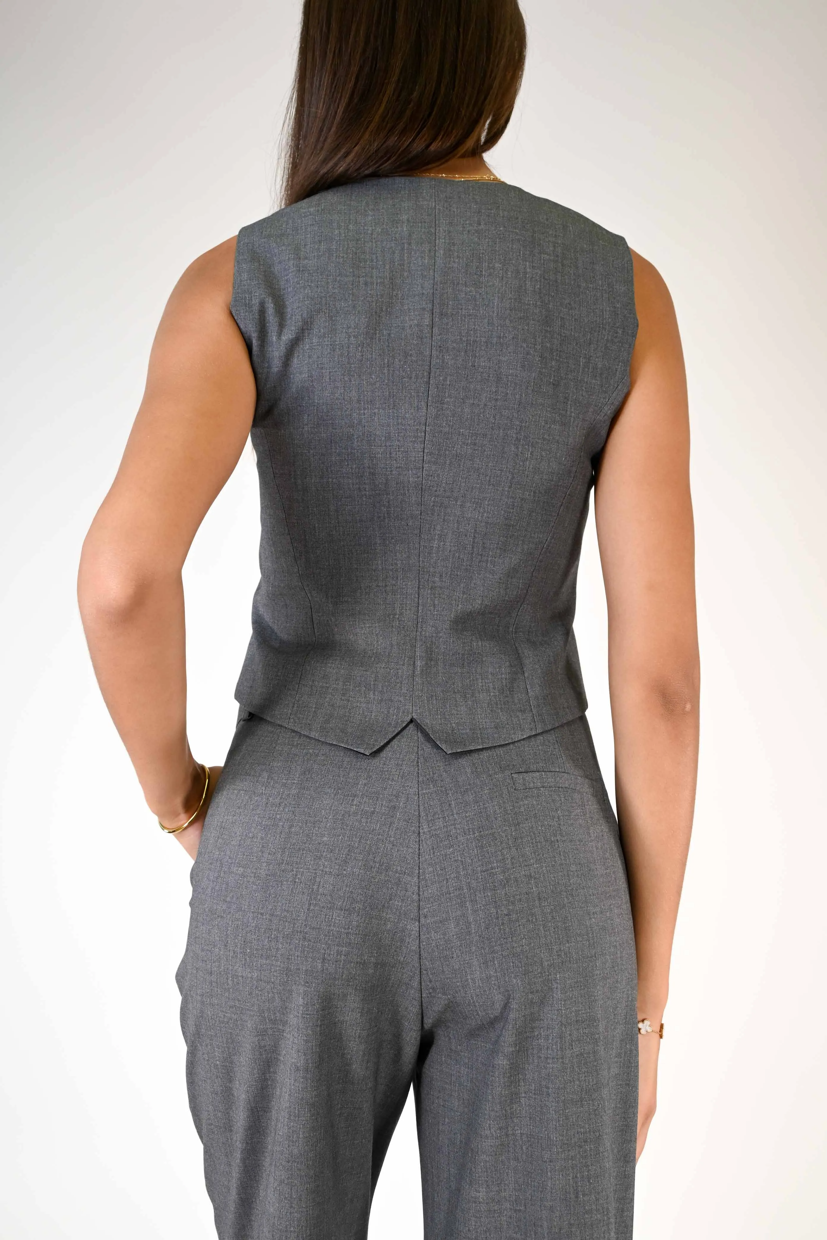 GILET 4 BOTTONI IN POLIVISCOSA COLOR GRIGIO