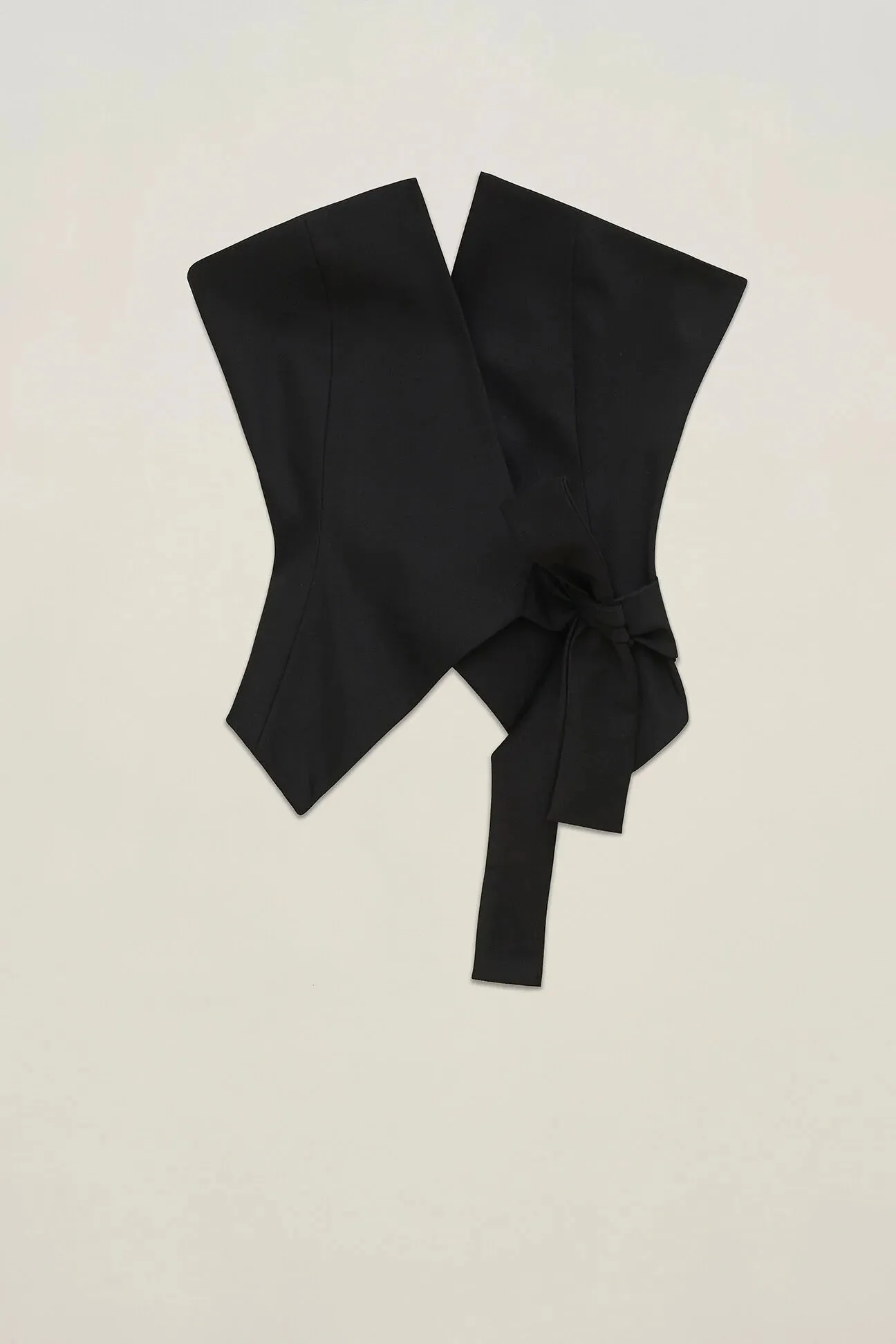 Gilet a portafoglio in gabardina elasticizzata con nastro