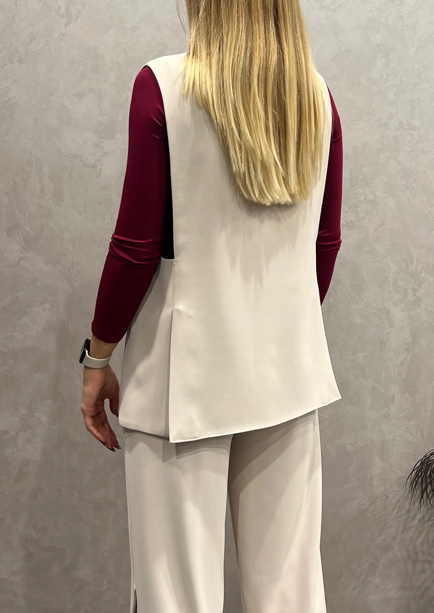 Gilet blazer cady con spacchi
