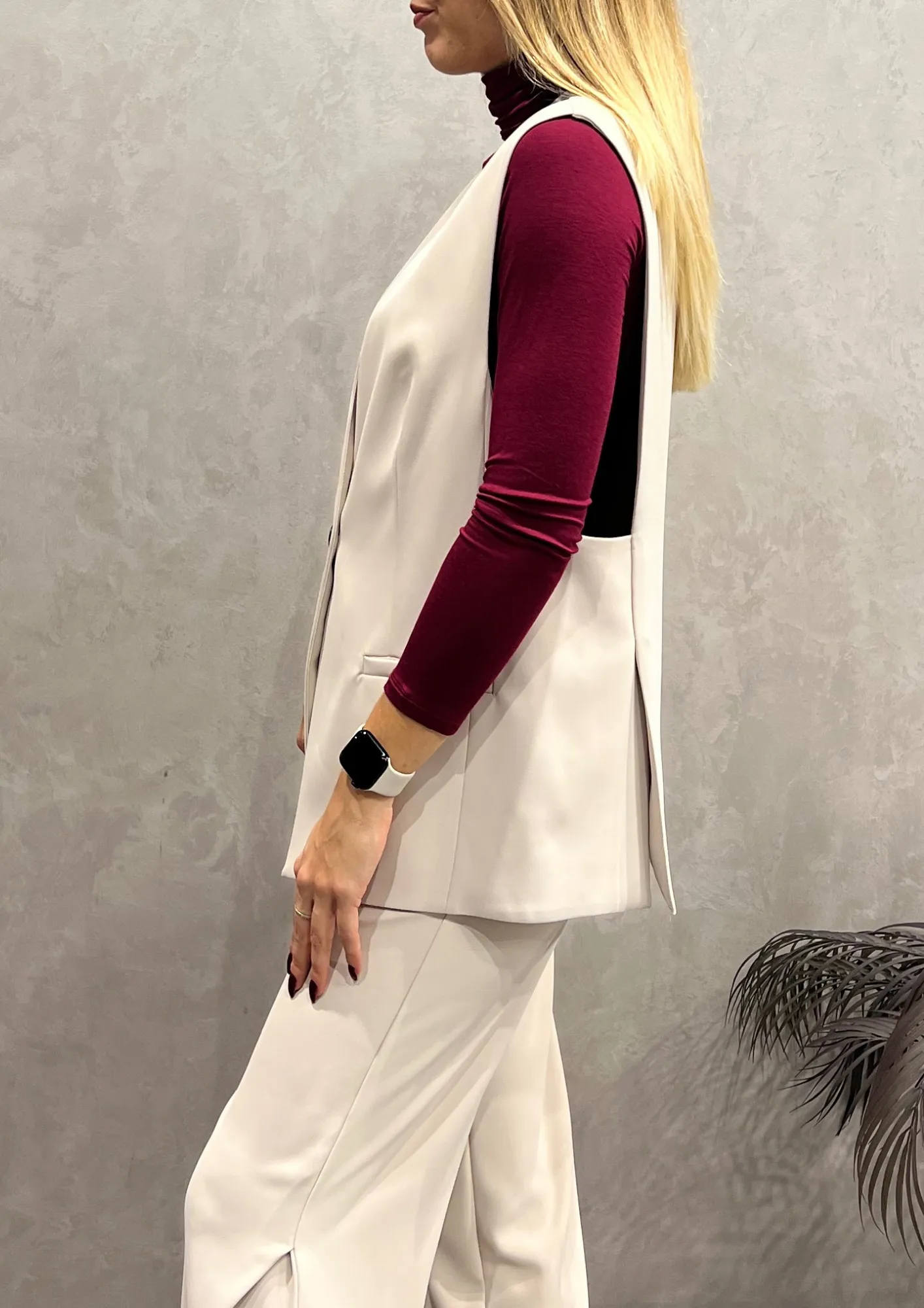 Gilet blazer cady con spacchi