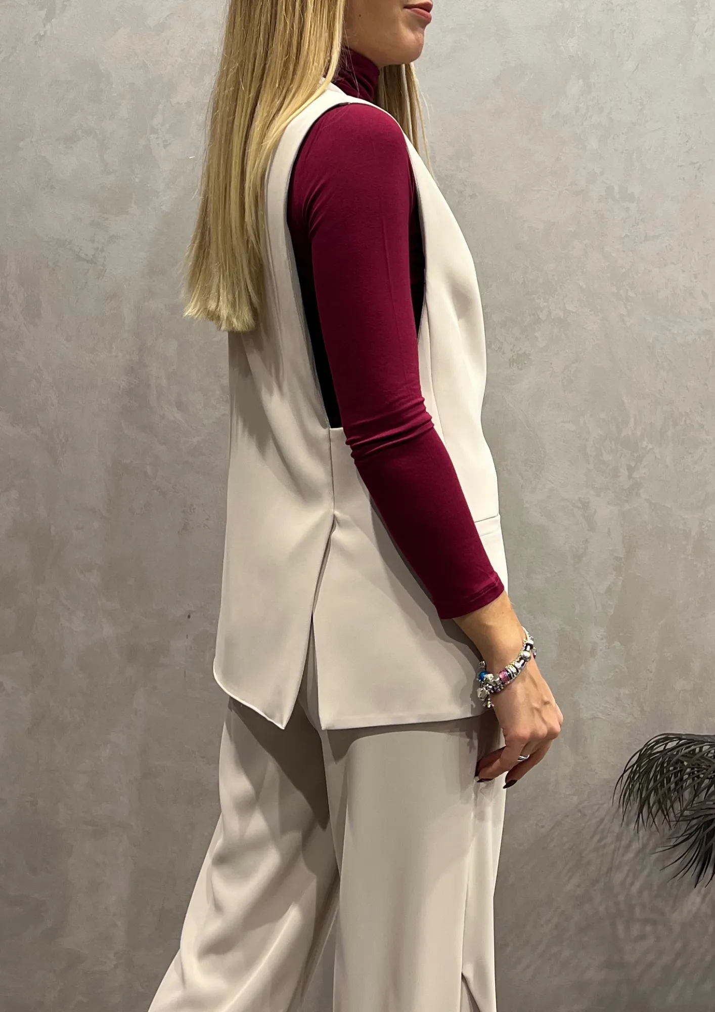Gilet blazer cady con spacchi