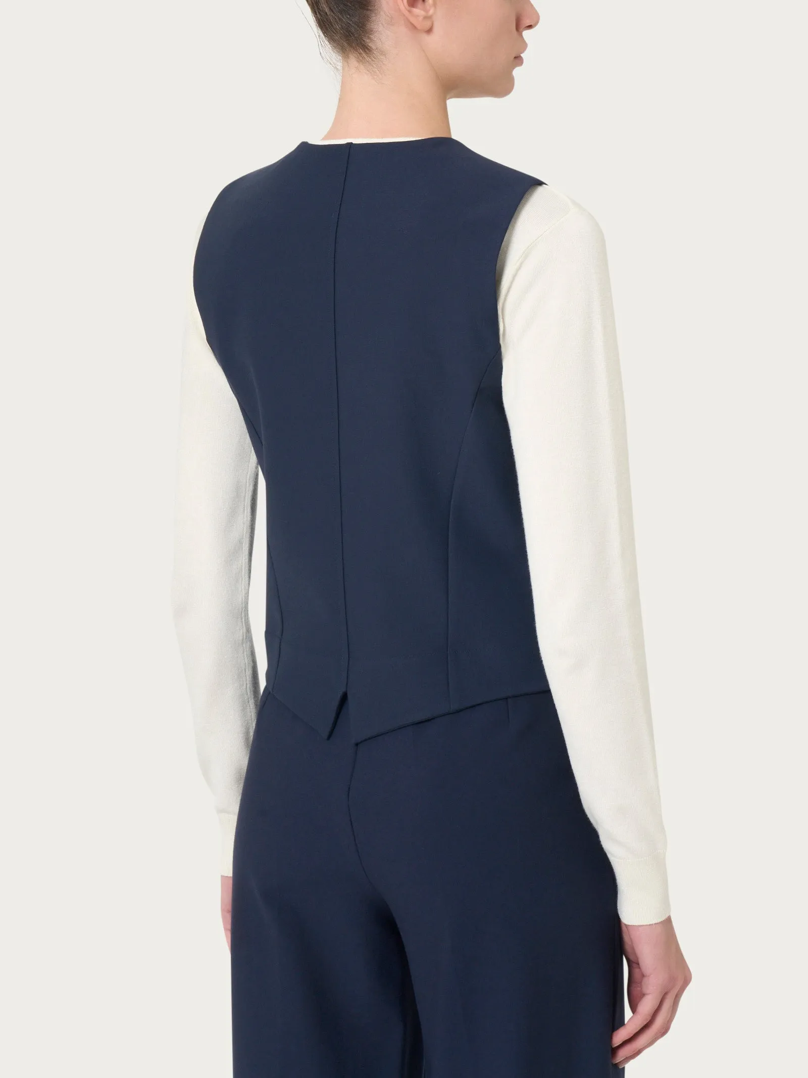 Gilet con quattro bottoni in Compact  - Persia