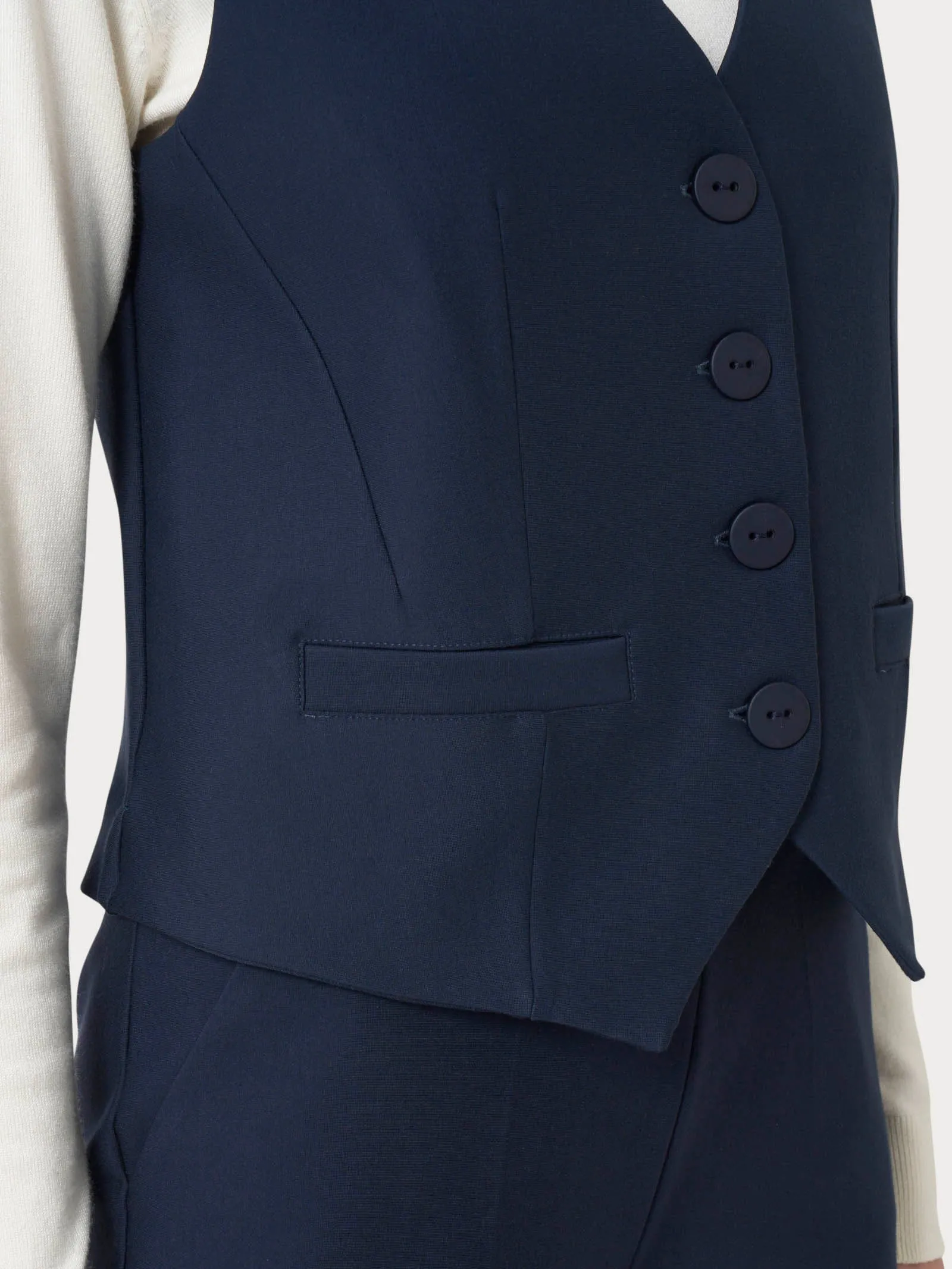 Gilet con quattro bottoni in Compact  - Persia