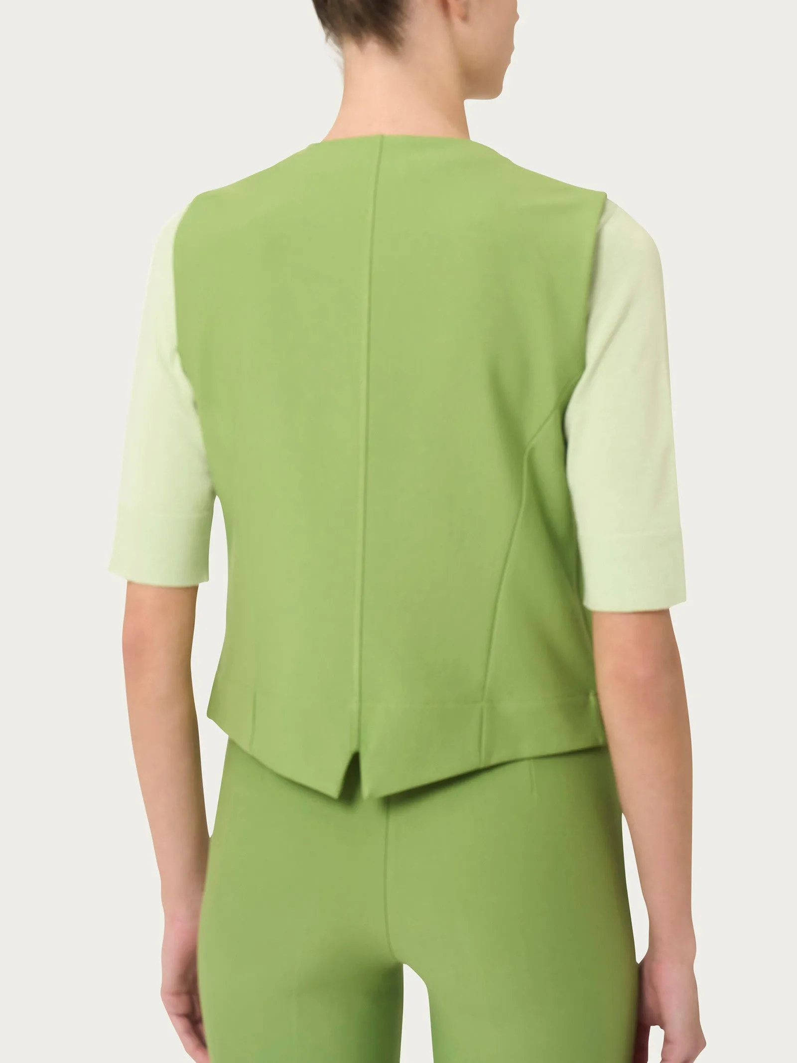Gilet con quattro bottoni in Compact  - Piquant Green