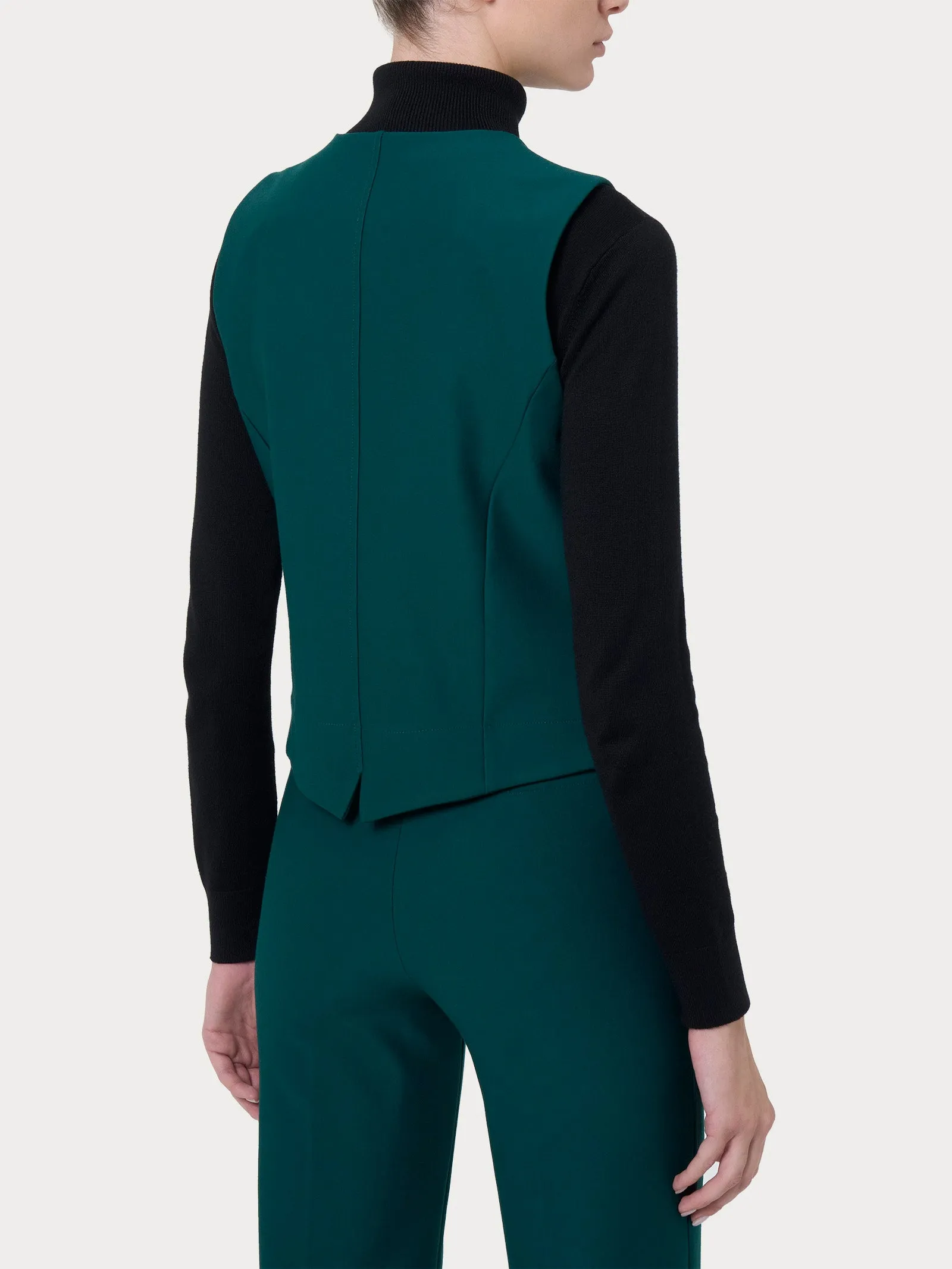 Gilet con quattro bottoni in Compact  - Rain Forest