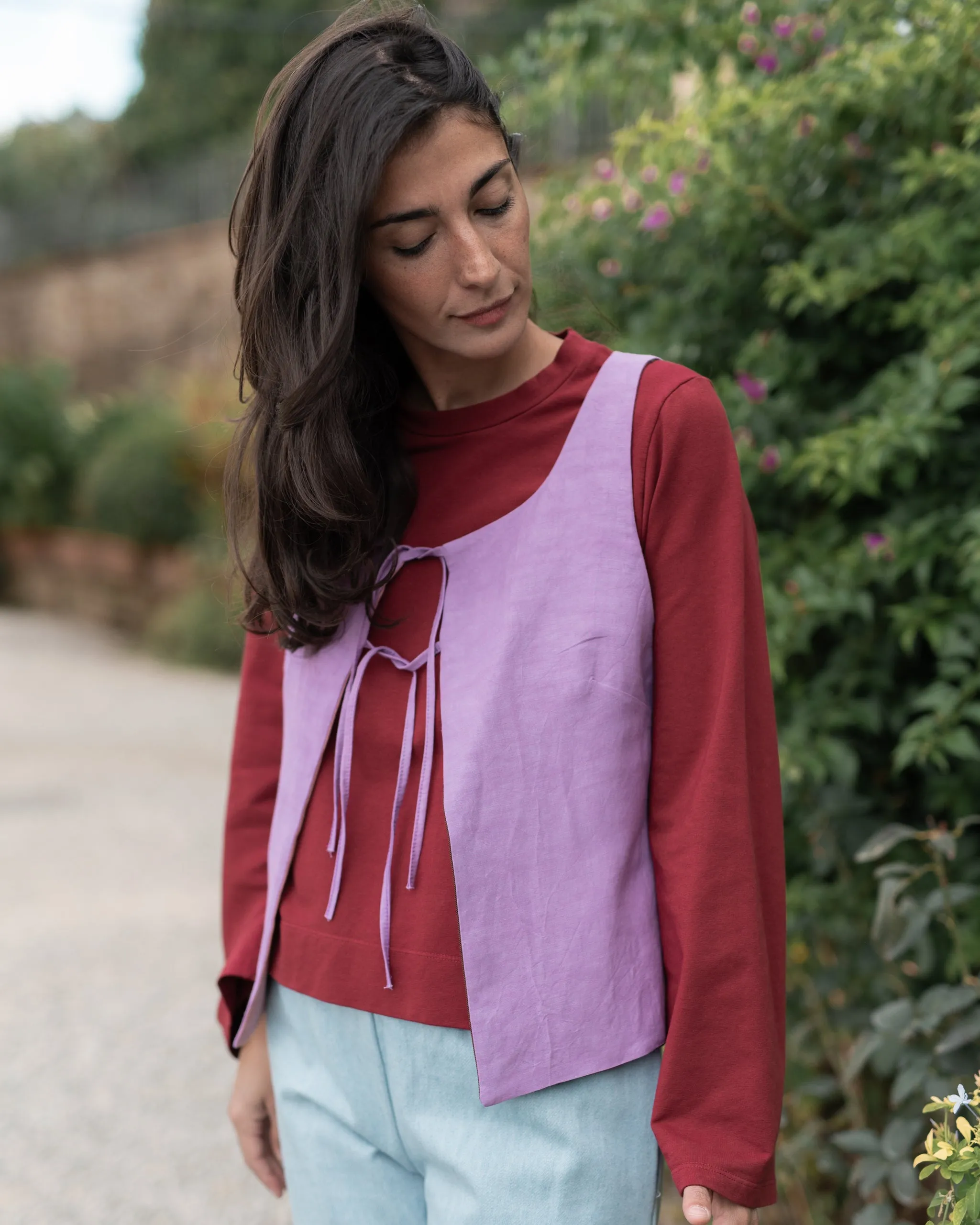 GILET FAZZOLETTO  cotone, lana e lino