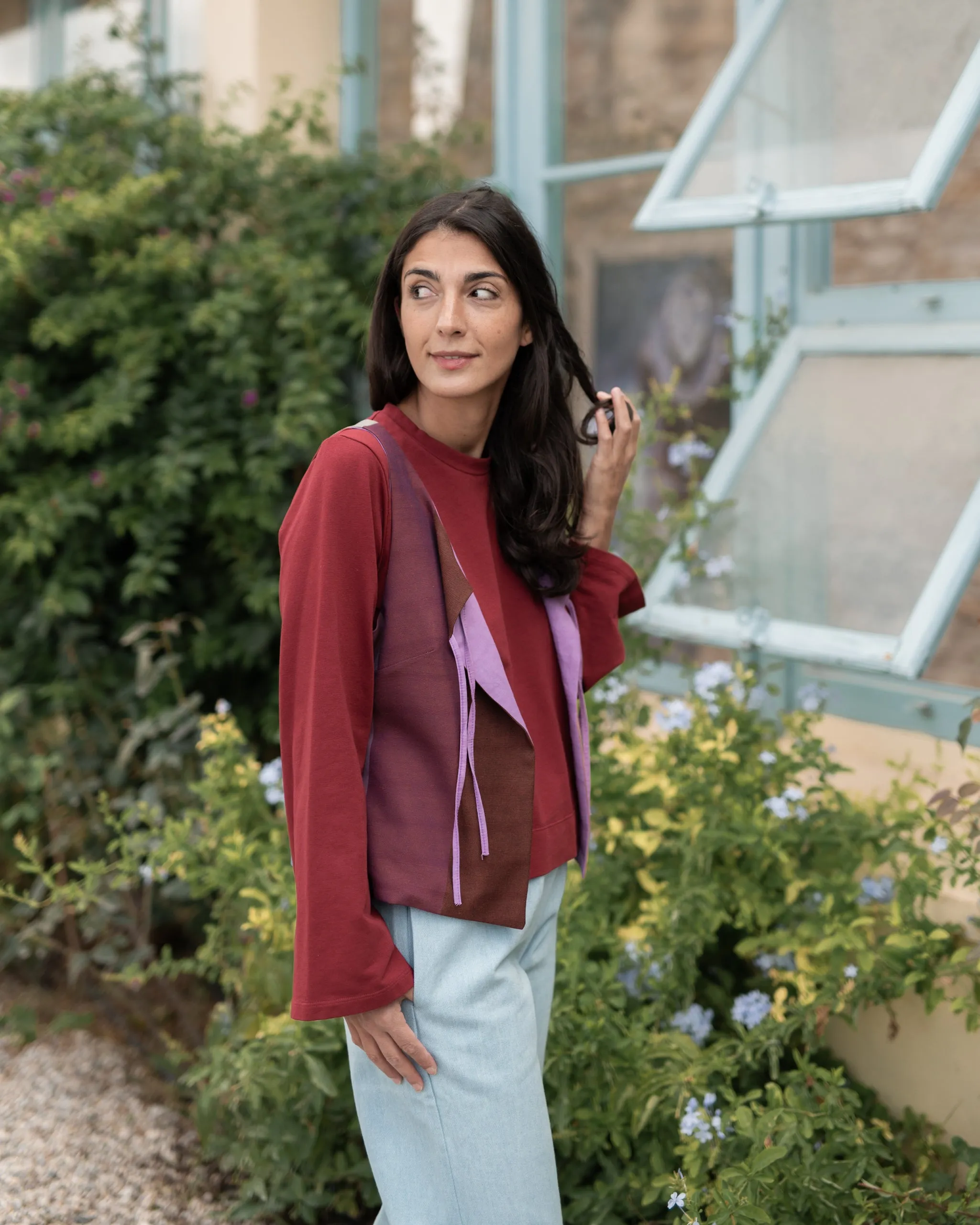 GILET FAZZOLETTO  cotone, lana e lino