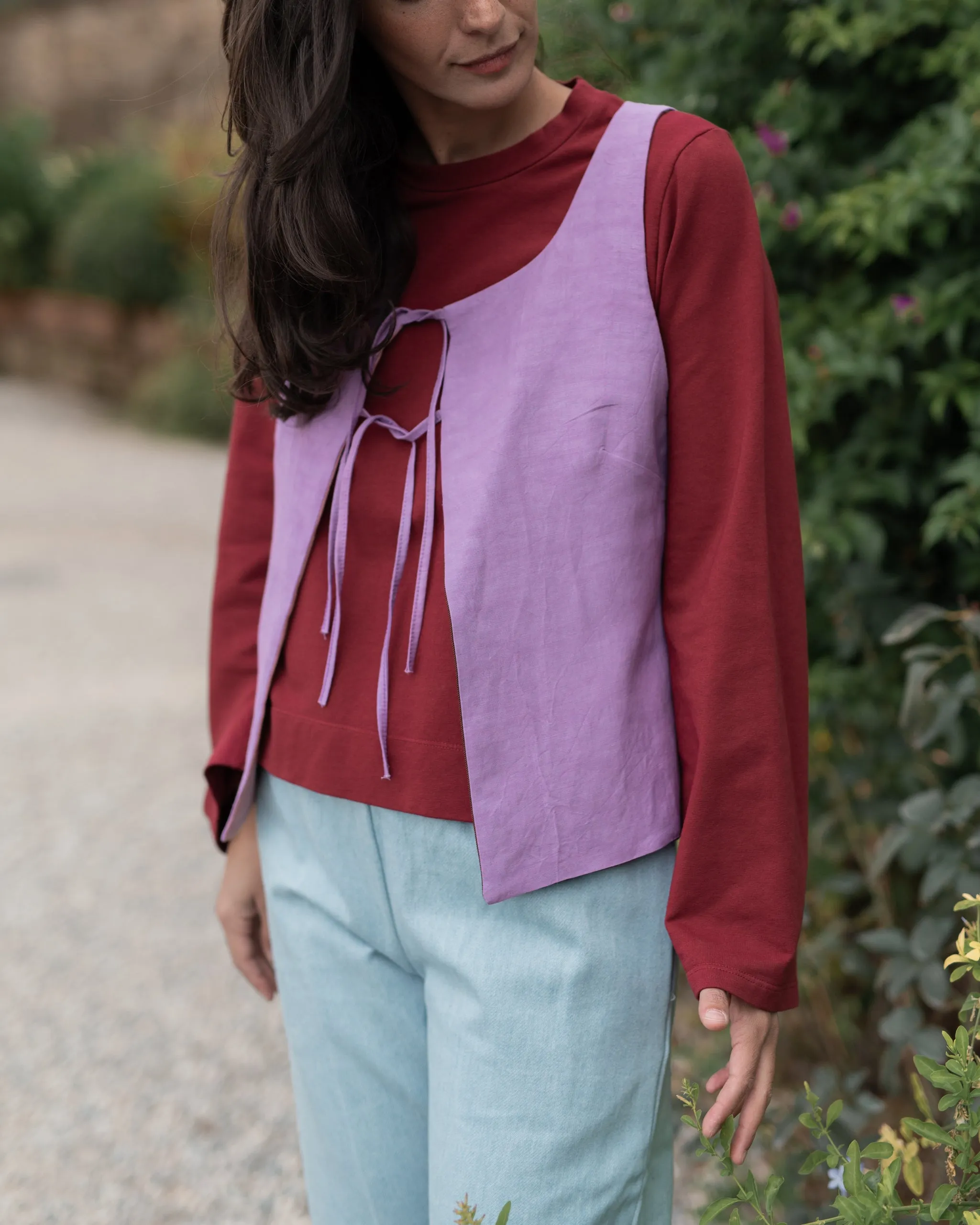 GILET FAZZOLETTO  cotone, lana e lino