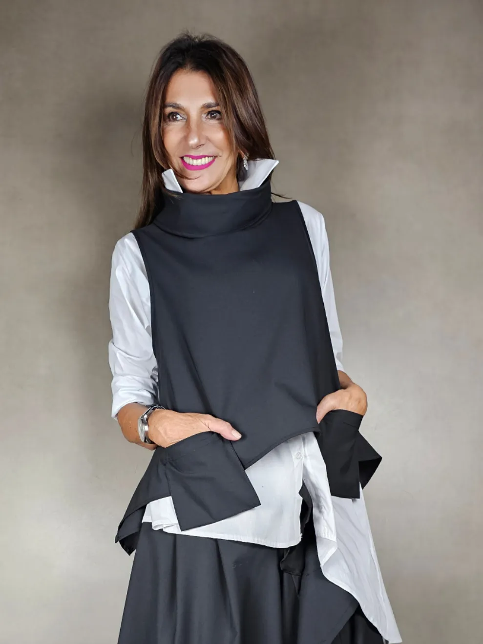 gilet fresco lana tasche a sbalzo 63pl33vi4ea